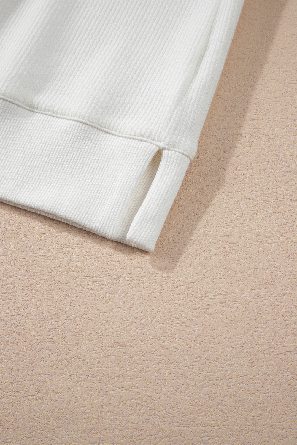 White Bowknot Pattern Corded Long Sleeve Drop Shoulder Top - loveforevers