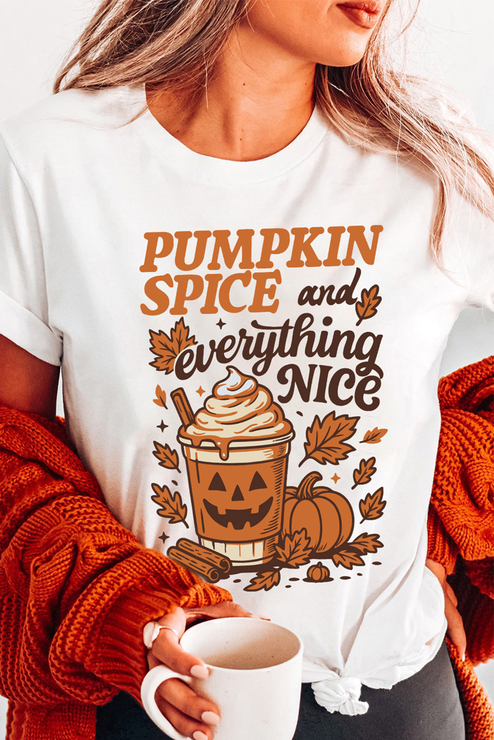 White Fall Vibe Thanksgiving Graphic T Shirt - loveforevers
