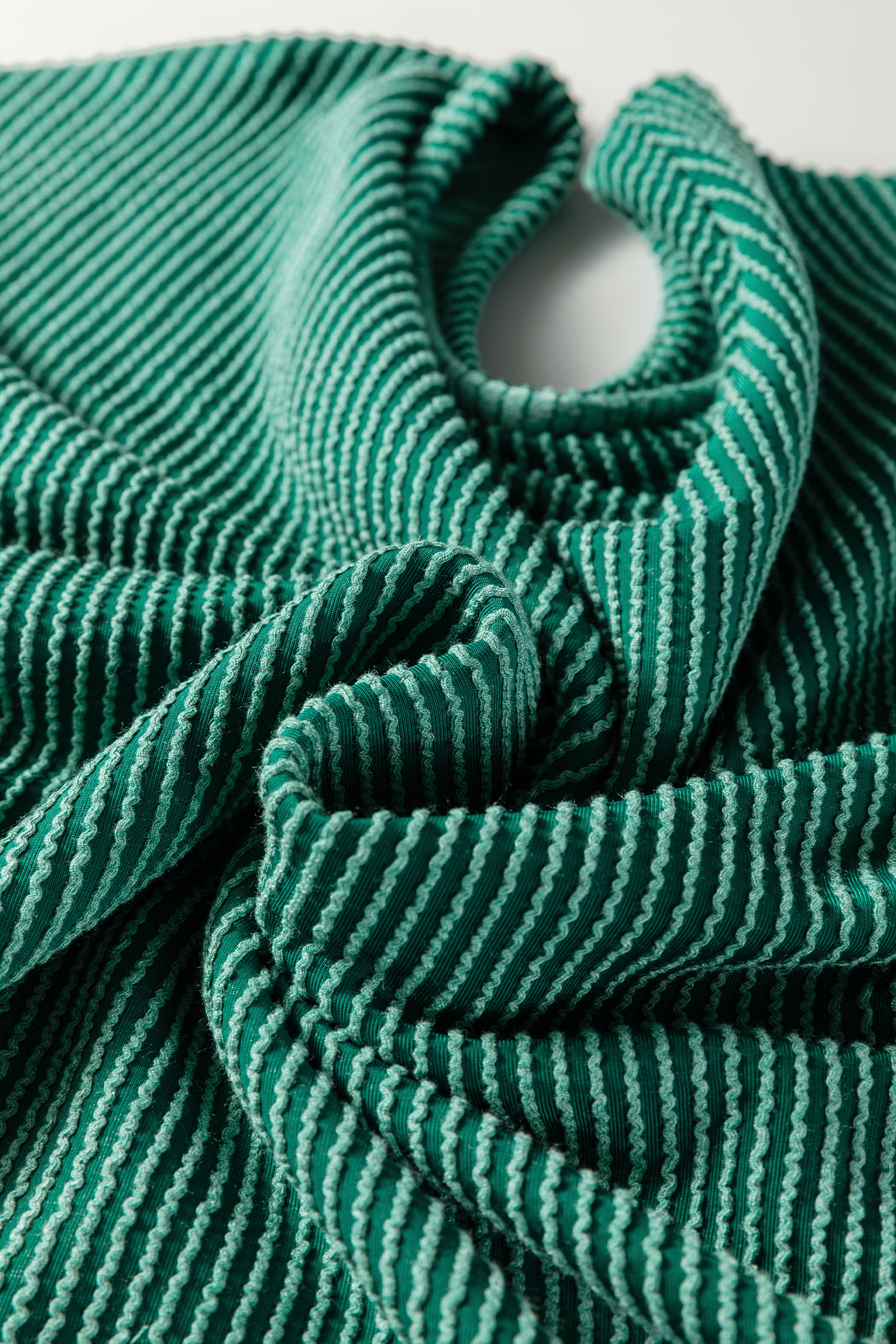 Evergreen Twisted Ribbed Tiered Ruffles Long Sleeve Pullover Top - loveforevers