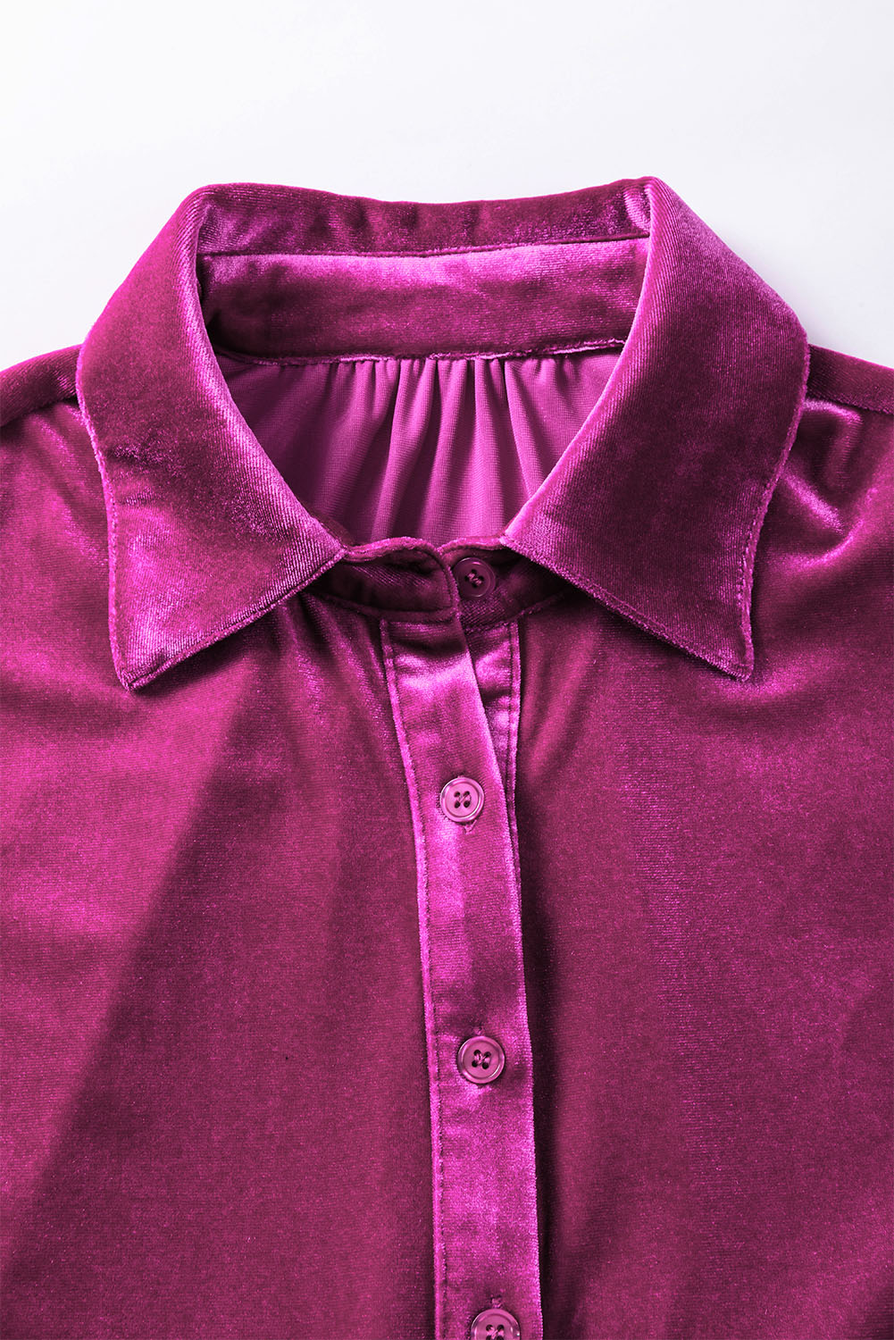 Burgundy 3/4 Sleeve Tunic Babydoll Velvet Shirt - loveforevers
