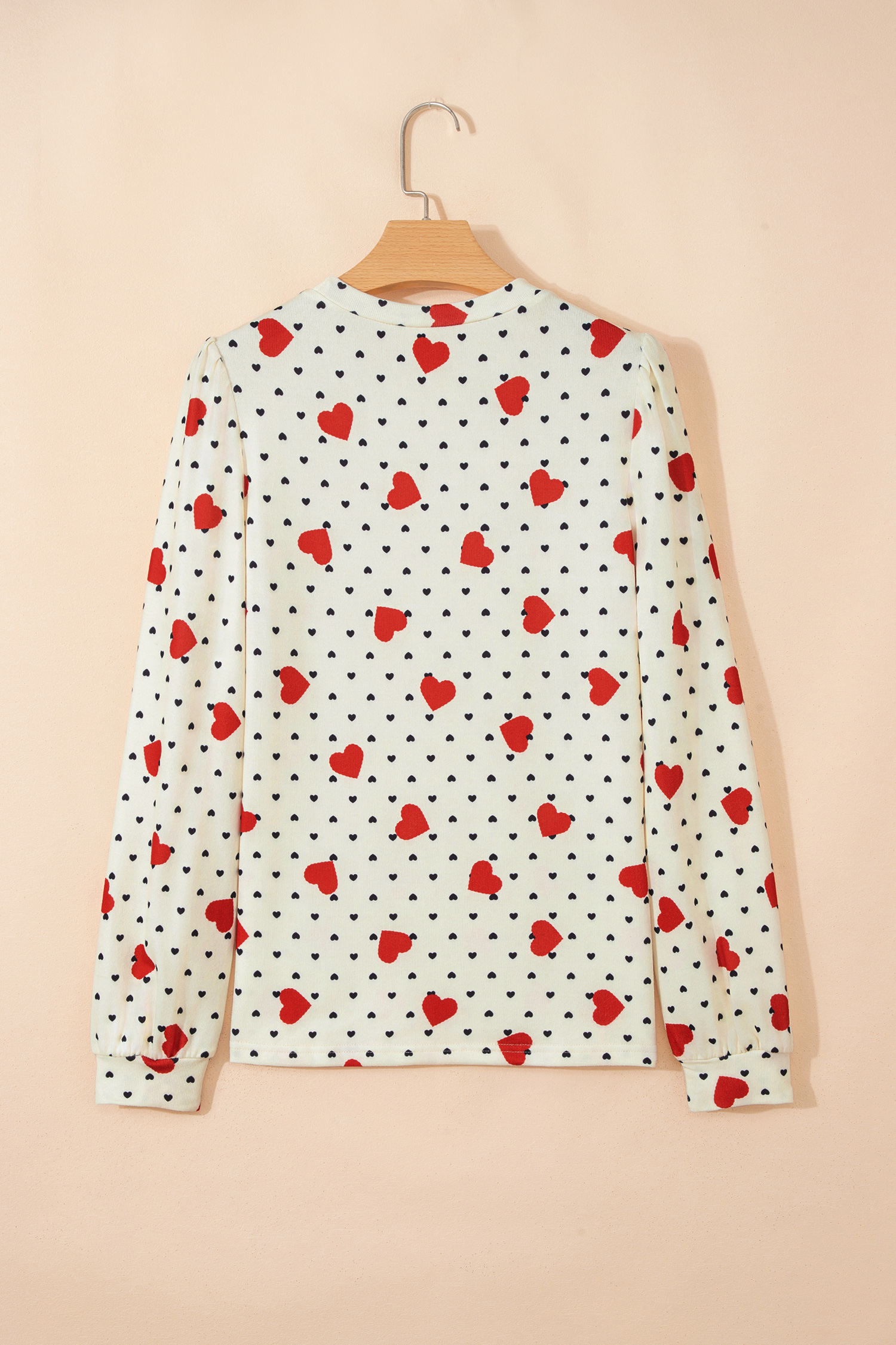 Red Dotted Heart Festive Valentine Blouse - loveforevers