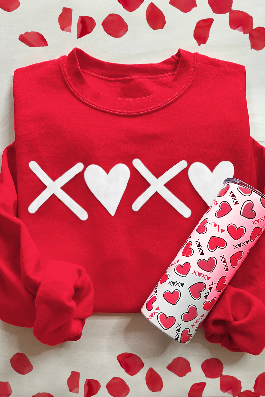 Pink LOVER Puff Print Drop Shoulder Pullover Sweatshirt - loveforevers