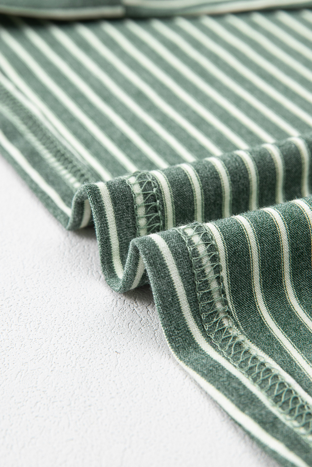 Green Stripe V Neck Stretchy Long Sleeve Top - loveforevers