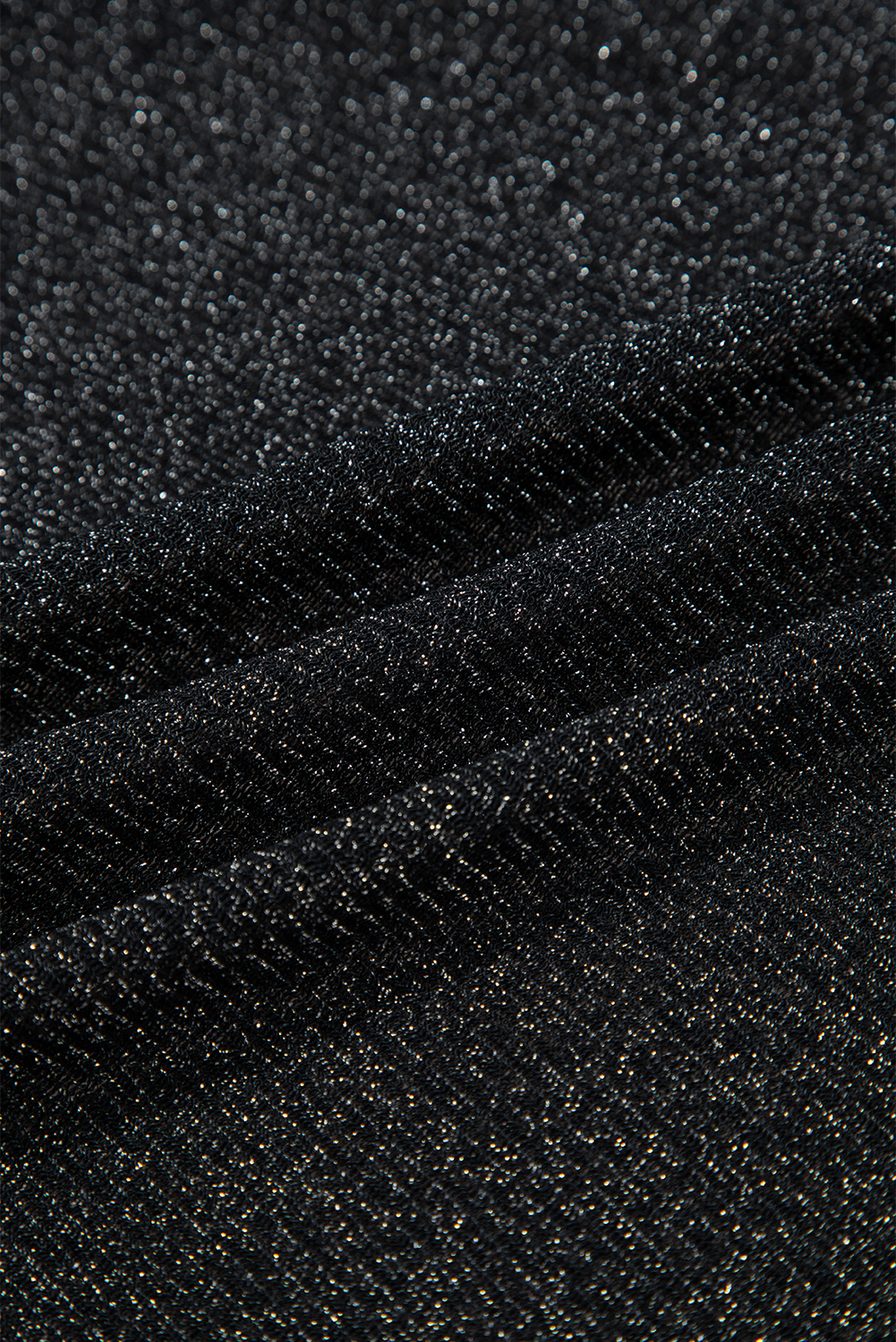 Black Metallic Glitter Mesh Long Sleeve Top - loveforevers