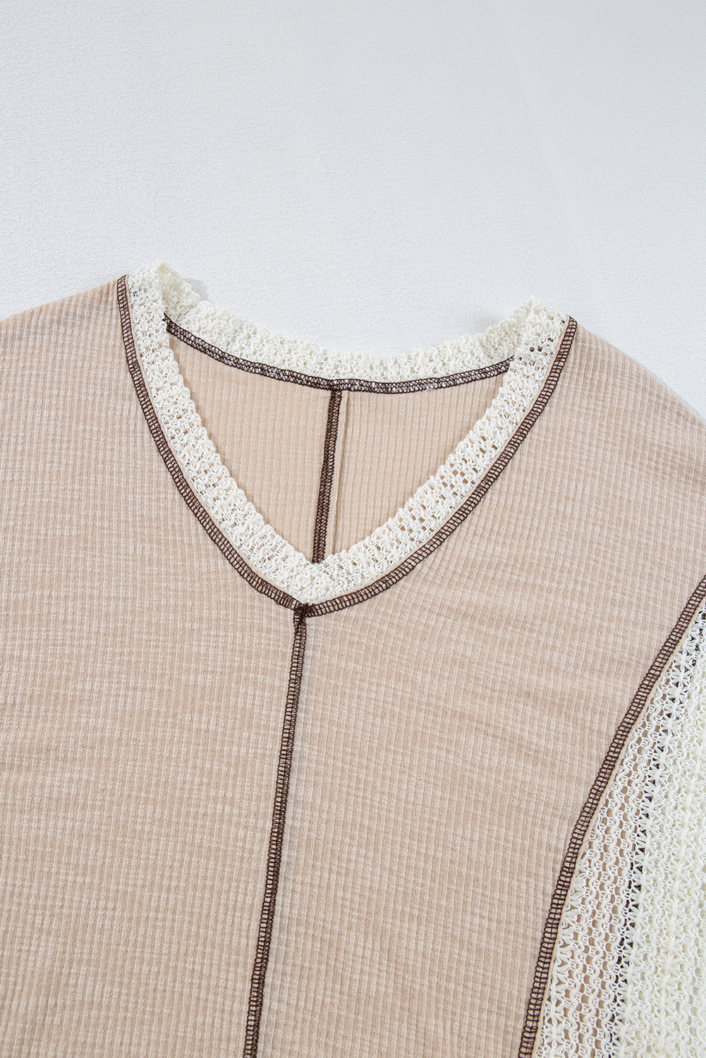 Grass Green Crochet Detail Exposed Seam High Low Loose Top - loveforevers