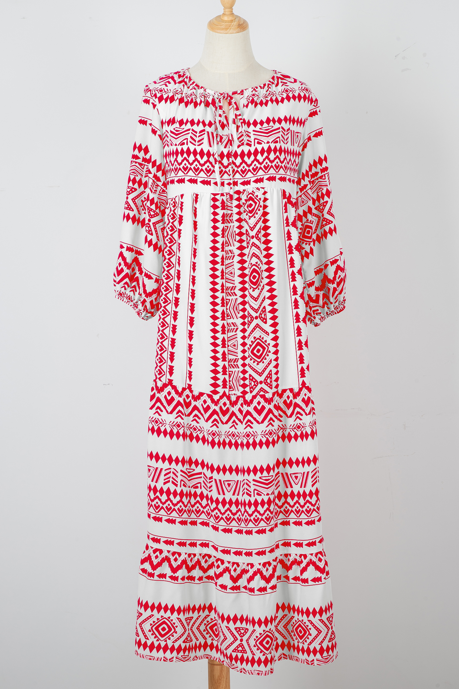Sky Blue Boho Printed Half Sleeve Maxi Dress - loveforevers