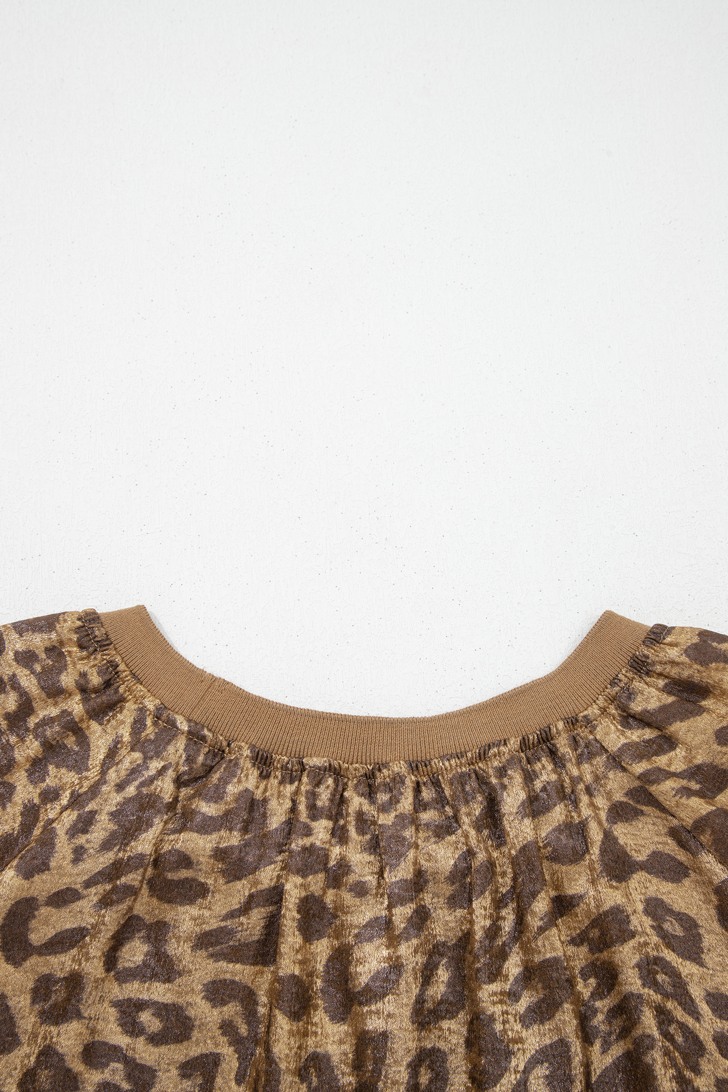 Gold  Half Sleeve Metallic Leopard Print Blouse - loveforevers