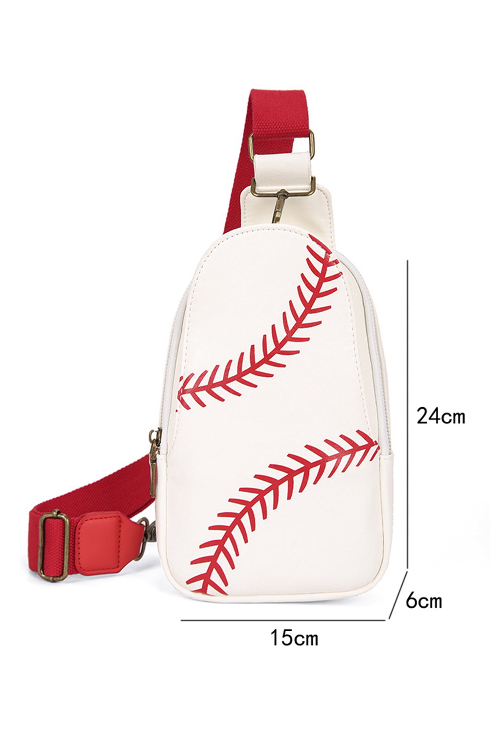 Racing Red Balls Pattern PU Leather Zipped Sling Bag - loveforevers