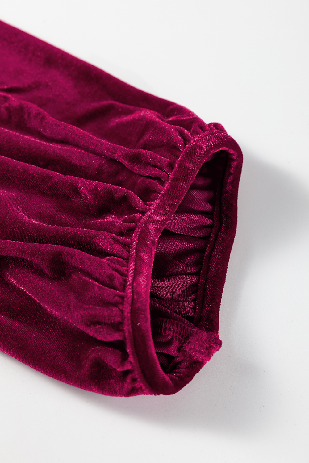 Burgundy 3/4 Sleeve Tunic Babydoll Velvet Shirt - loveforevers
