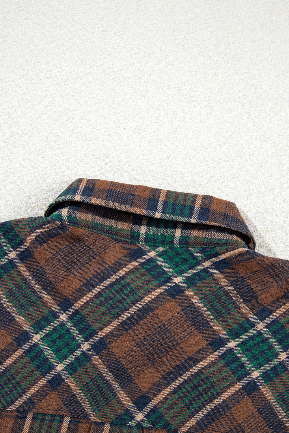 Brown Plaid Print Chest Pockets Buttoned Shirt Jacket - loveforevers