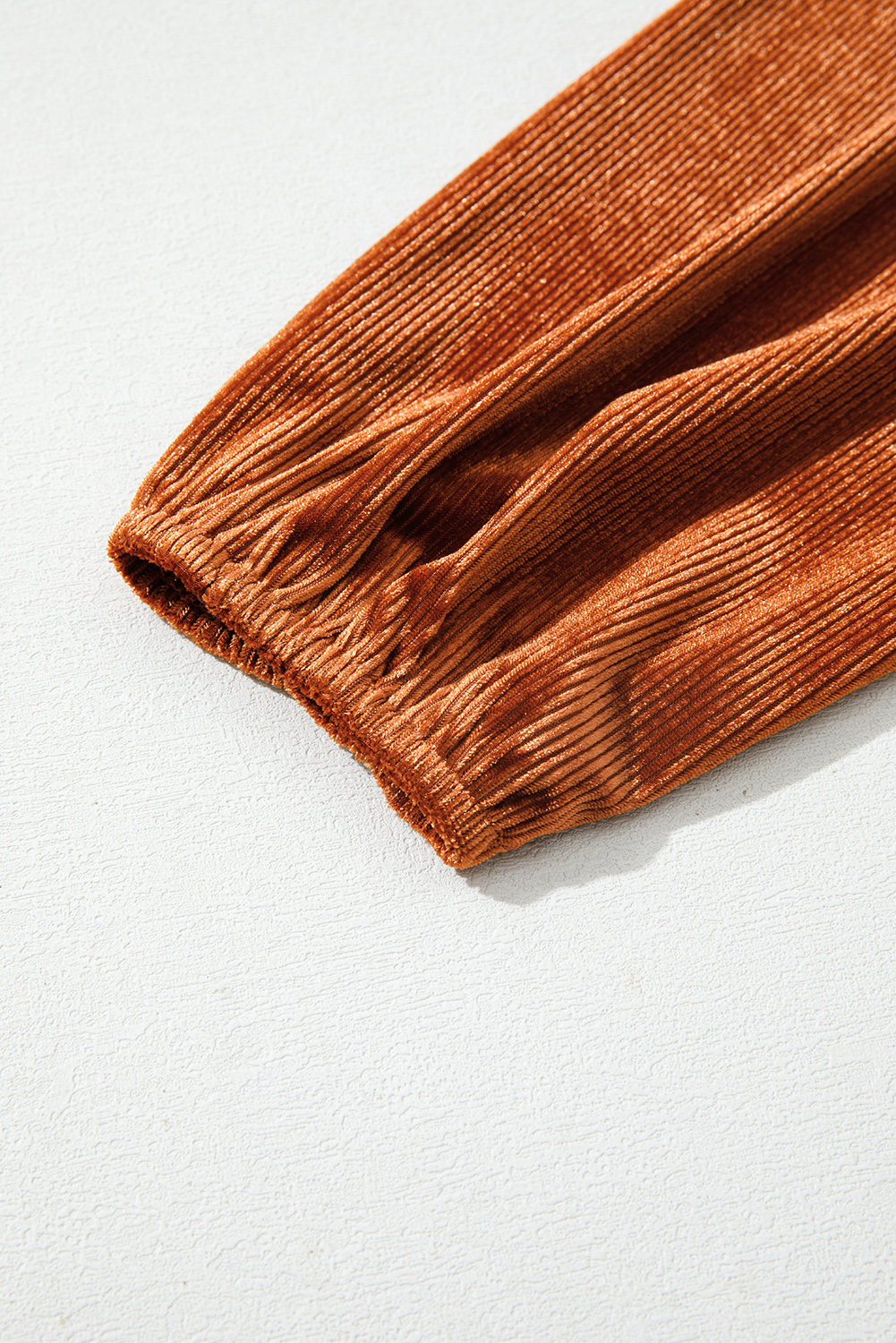 Clay Velvet Ribbed Texture Square Neck Slim Puff Sleeve Top - loveforevers