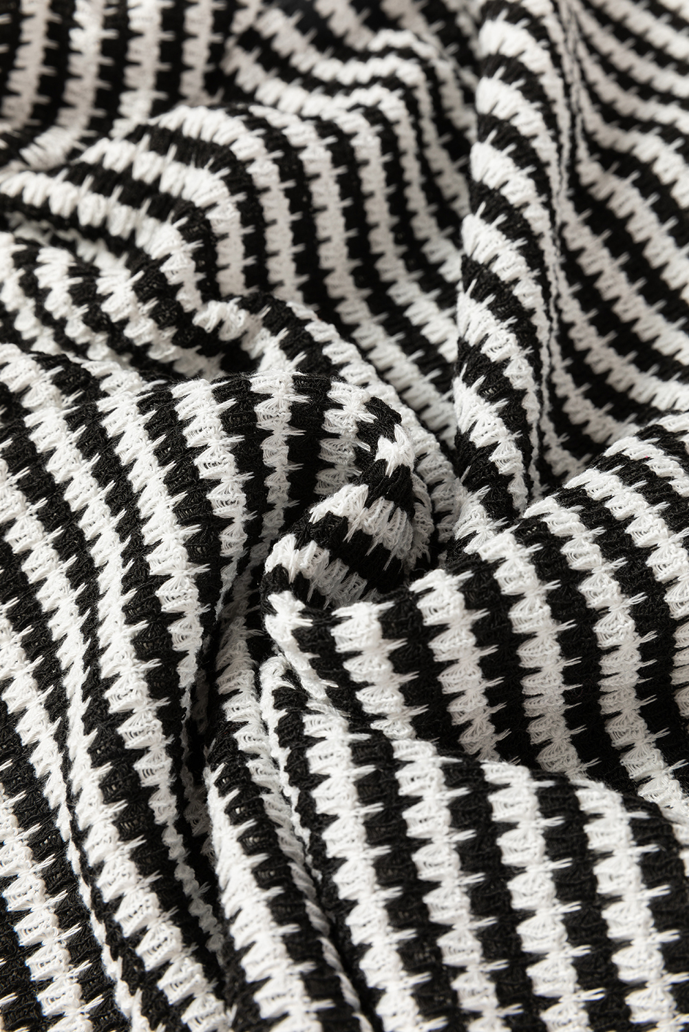 Black Stripe Round Neck Drop Shoulder Long Sleeve Top - loveforevers