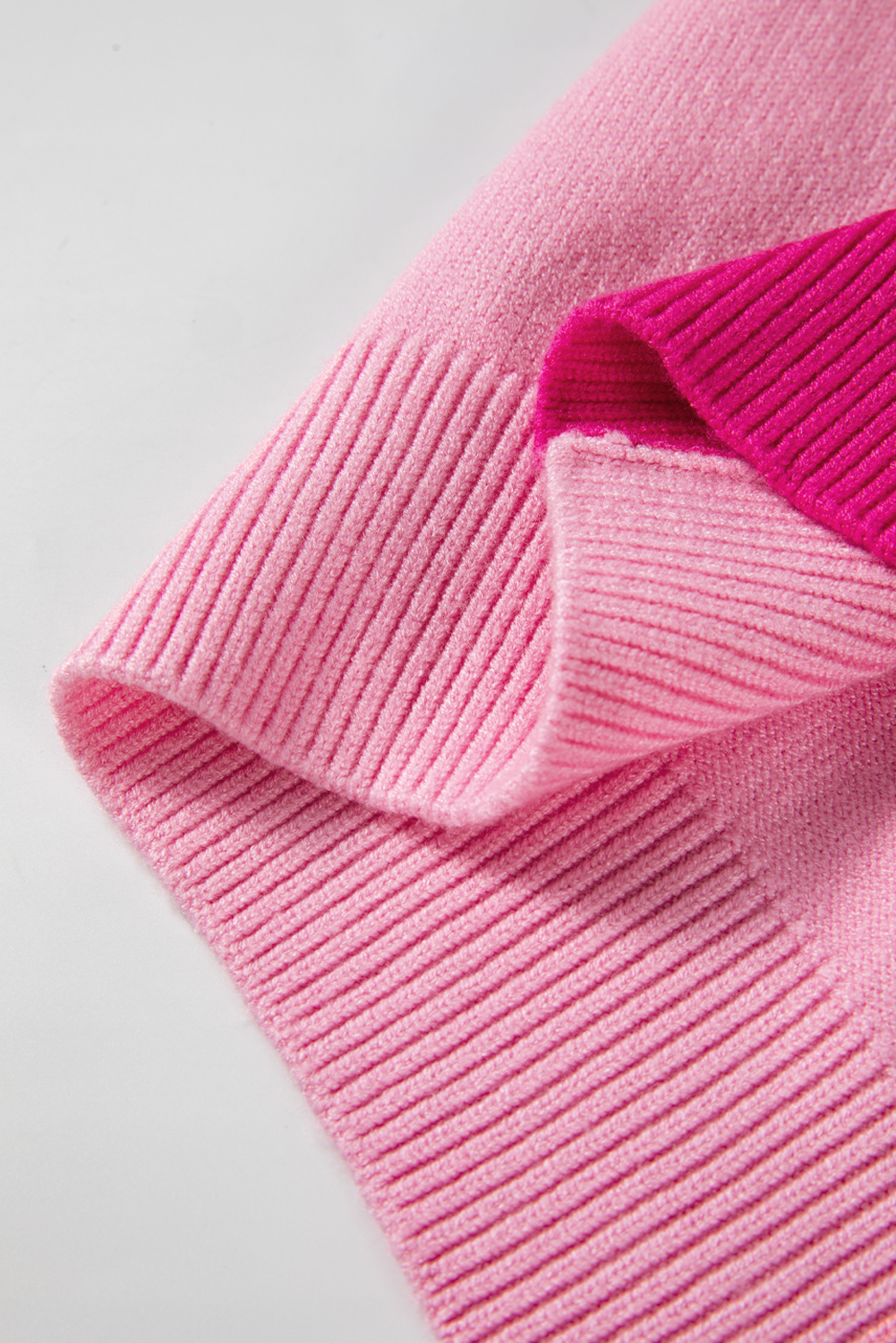 Bonbon Three Tone Contrast Round Neck Loose Sweater - loveforevers