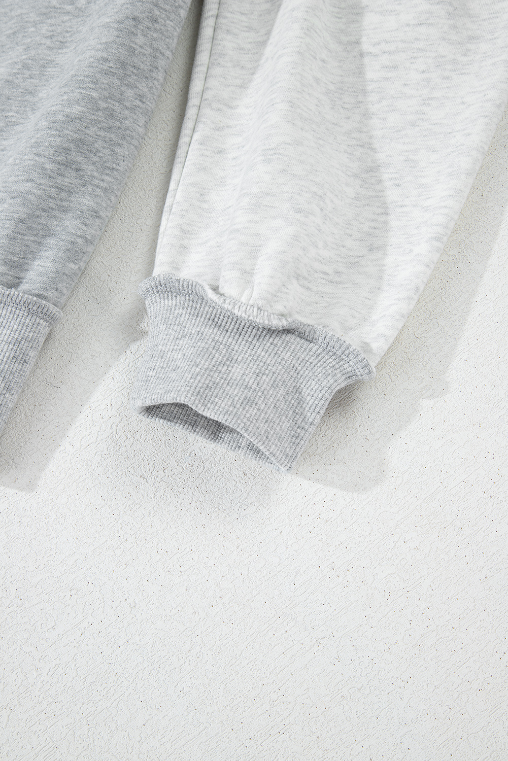 Gray Half Zipper Collared Drop Shoulder Side Slits Sweatshirt - loveforevers