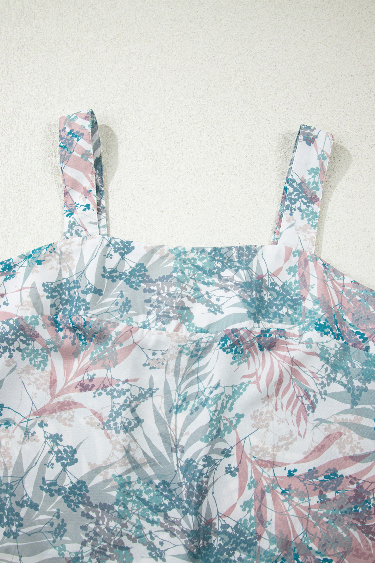 Green Tropical Palm Printed Cropped Tank Drawstring Wide Leg Pant Set - loveforevers