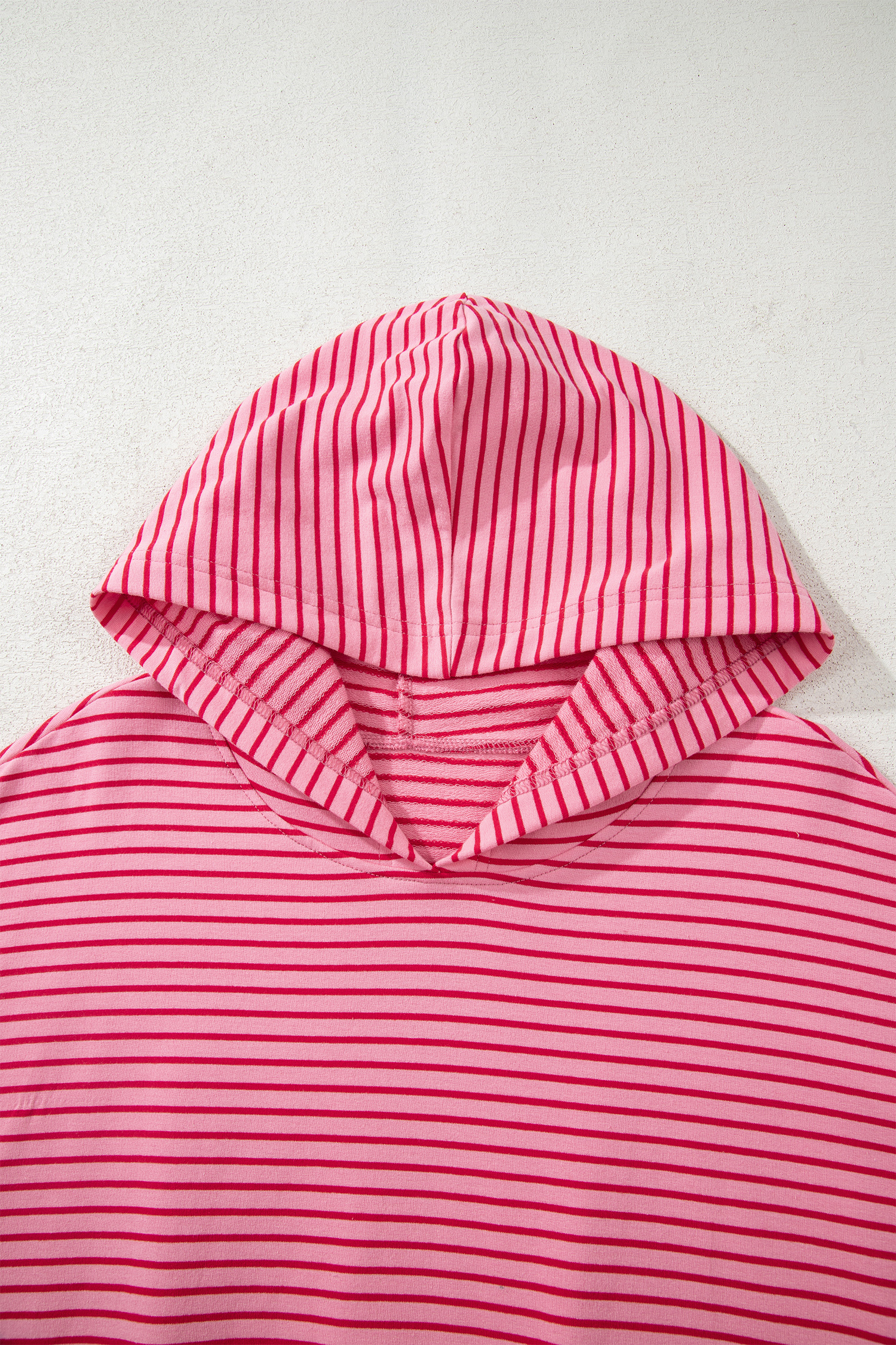 Purple Stripe Thumbhole Side Slits Drop Shoulder Loose Fit Hoodie - loveforevers