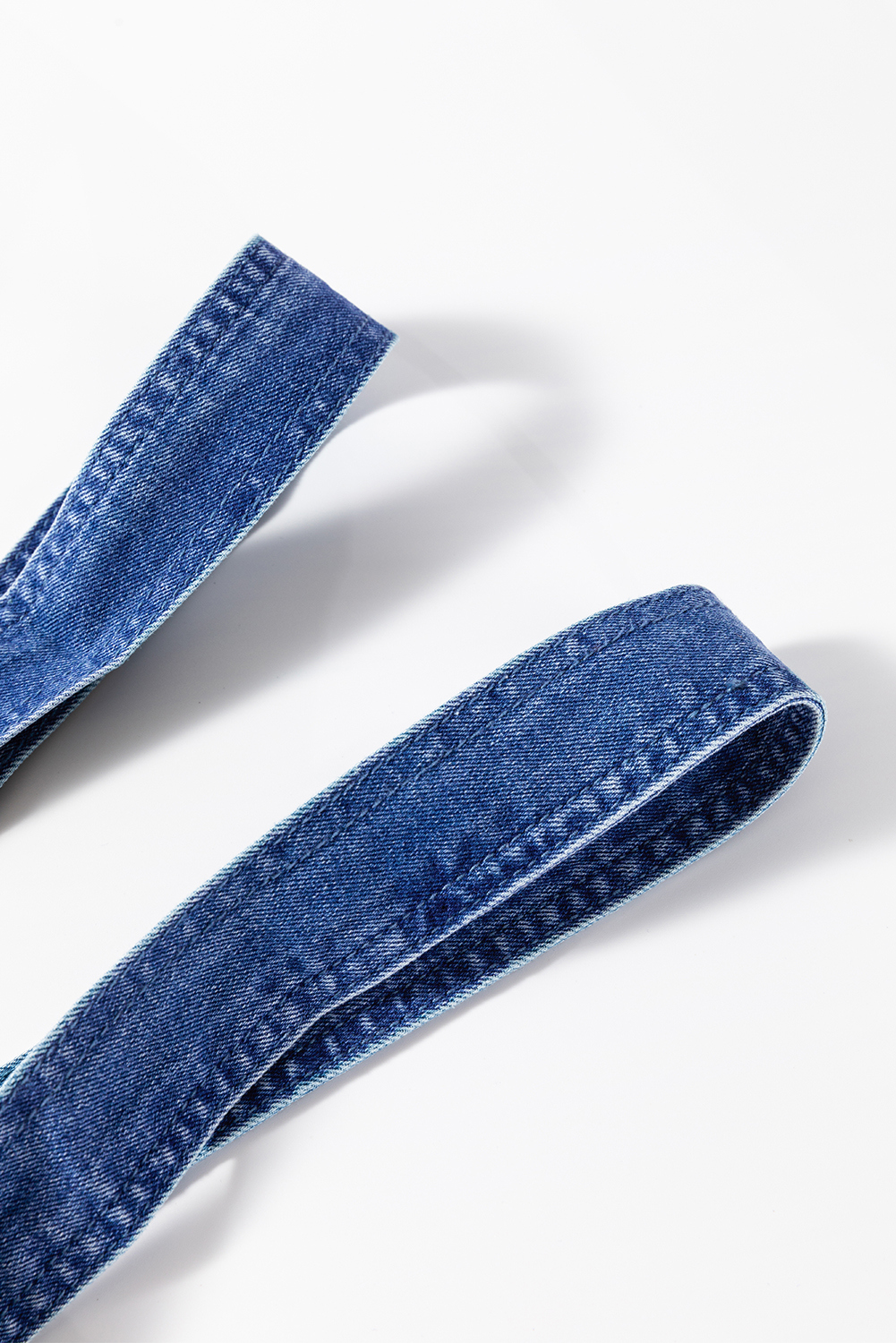 Prussian Blue Mineral Wash Knotted Strap Patched Pocket Wide Leg Denim Overall - loveforevers