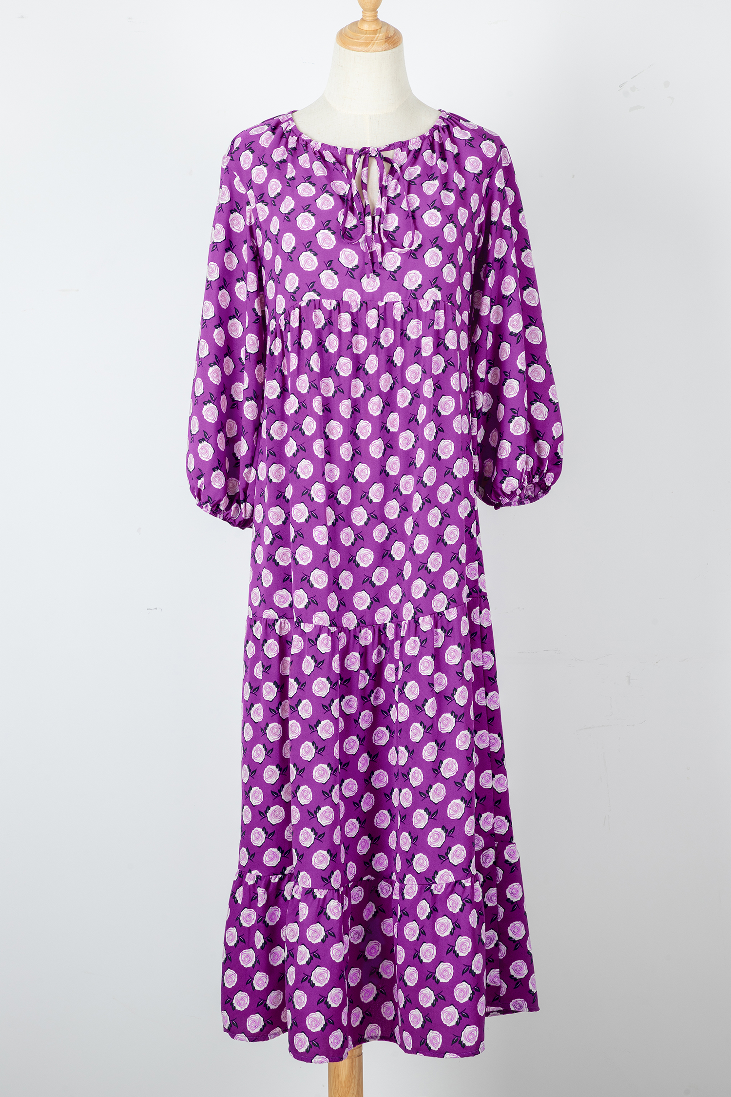 Sky Blue Boho Printed Half Sleeve Maxi Dress - loveforevers
