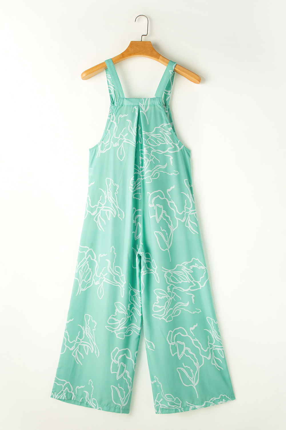 Moonlight Jade Printed Bib Wide Leg Overall - loveforevers