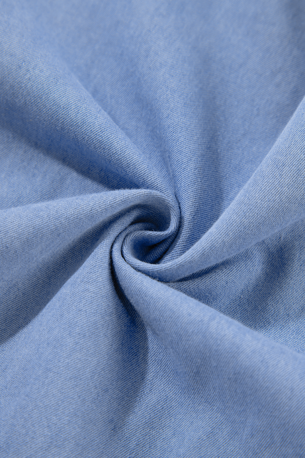 Beau Blue Puff Sleeve V Neck Tiered Ruffled Chambray Mini Dress - loveforevers