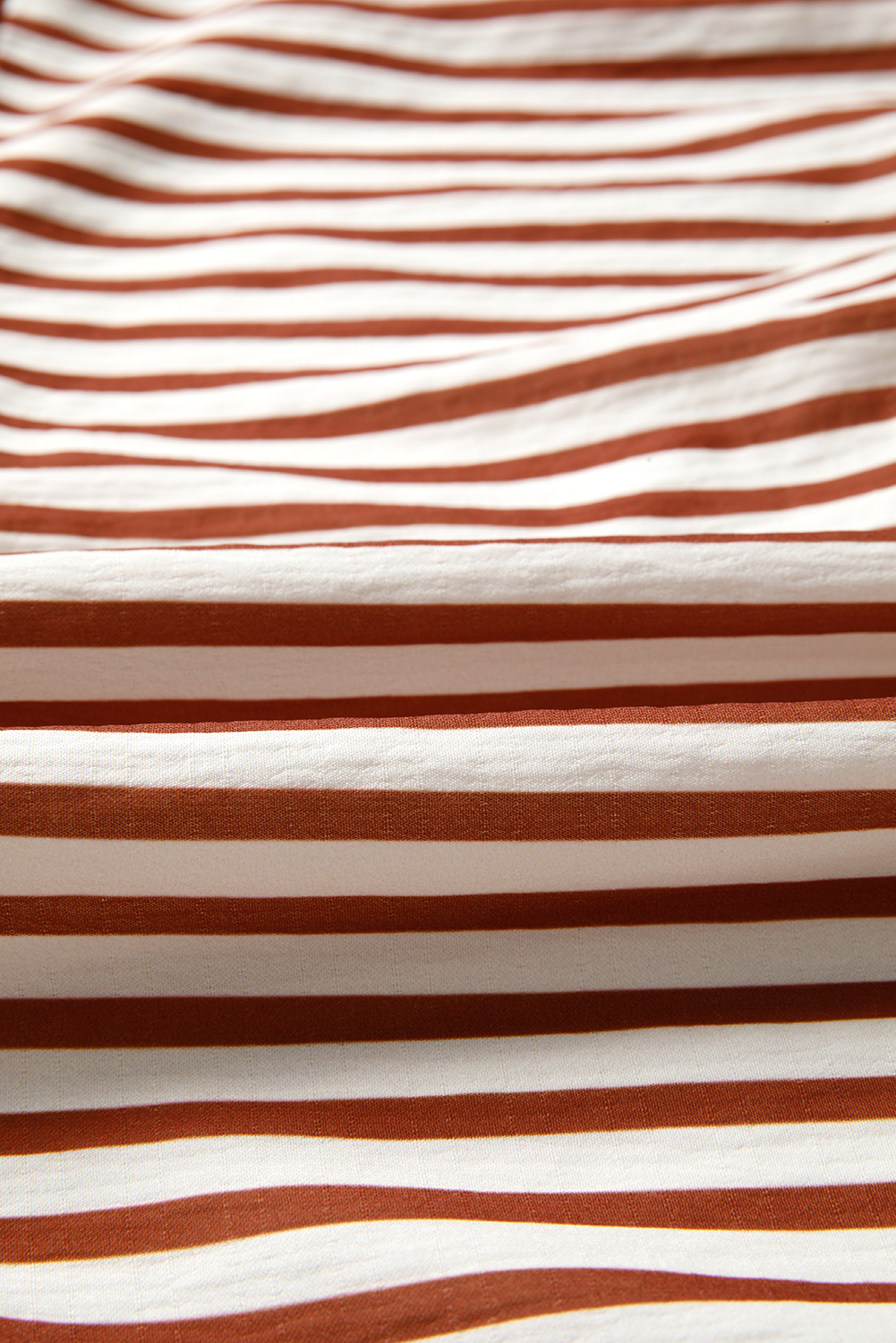 Brown Stripe Babydoll Long Sleeve Blouse - loveforevers