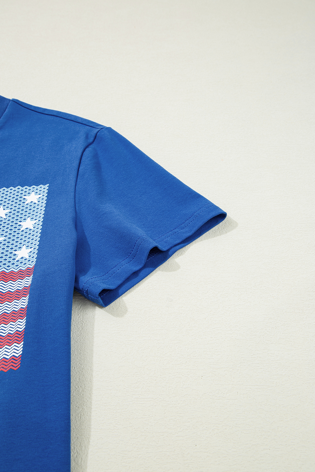 Real Teal American Flag Pattern Crewneck Tee - loveforevers