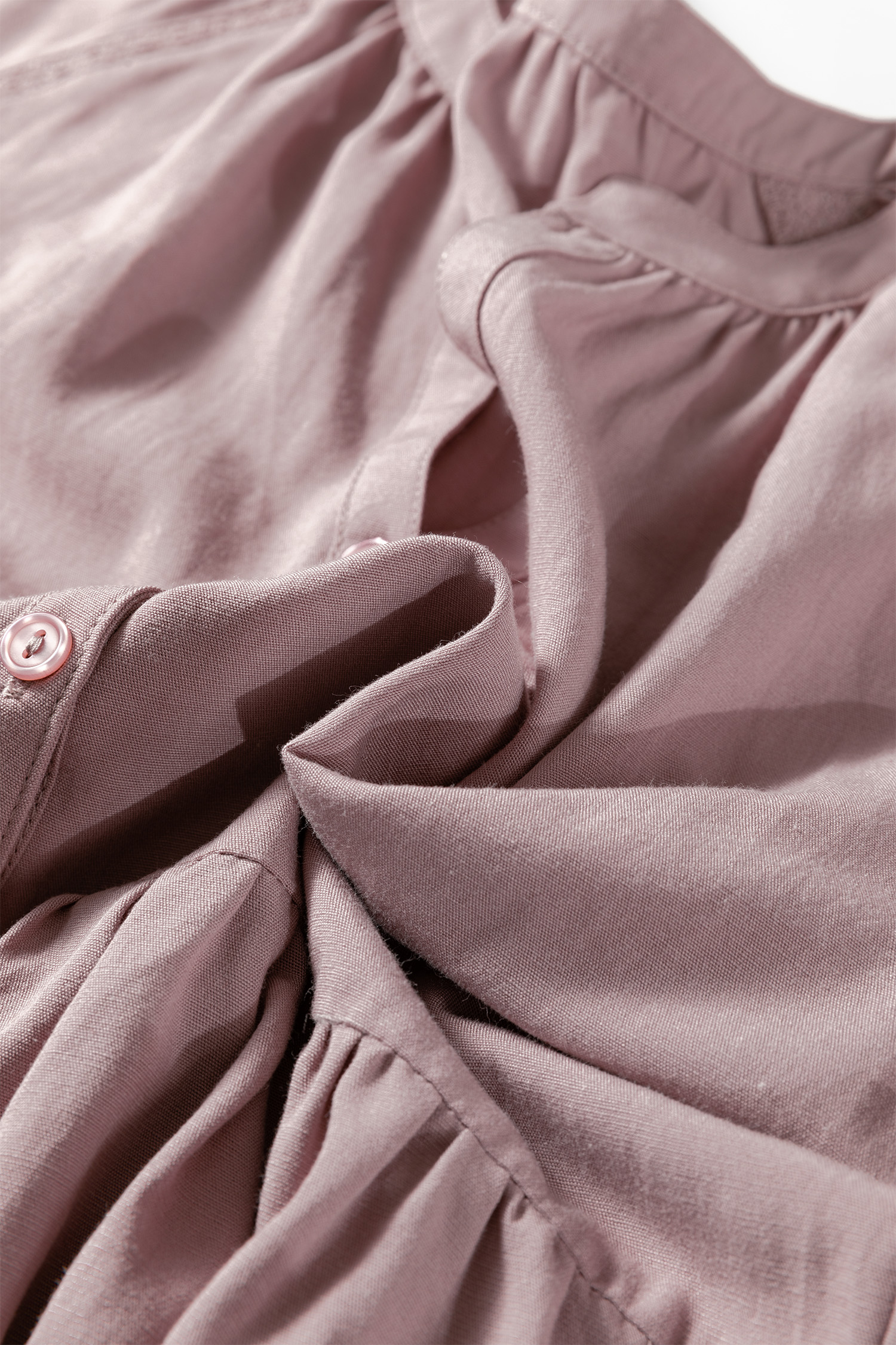 Sepia Rose Slit V Neck Ruffled Loose Blouse - loveforevers