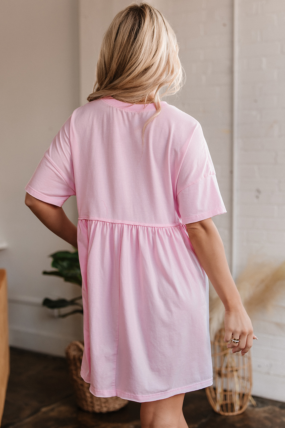 Light Pink American Flag Inspired Sequin Disco Ball Patched Shift Mini Dress - loveforevers