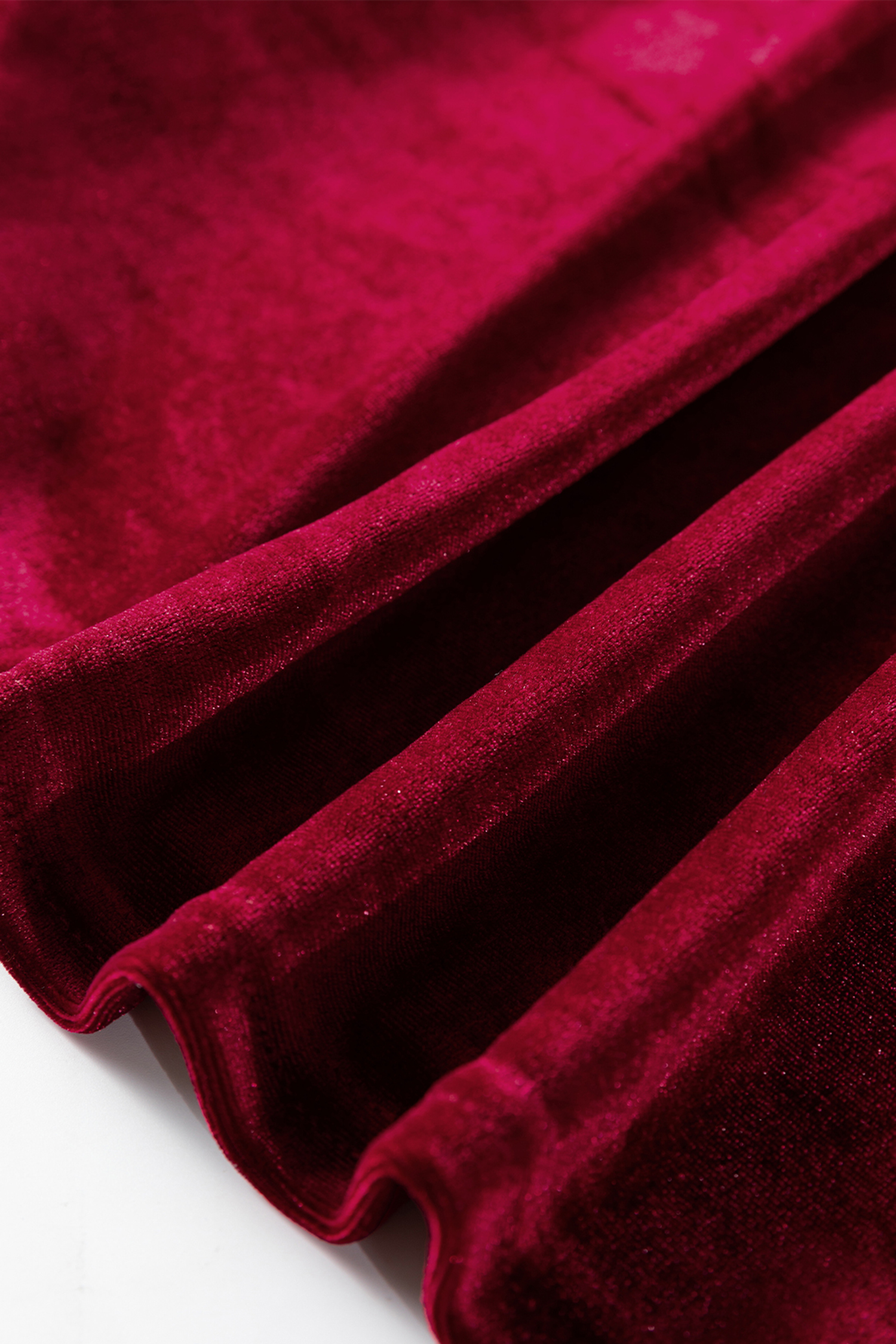 Red Dahlia Asymmetric Button Keyhole Neck Long Sleeve Velvet Blouse - loveforevers
