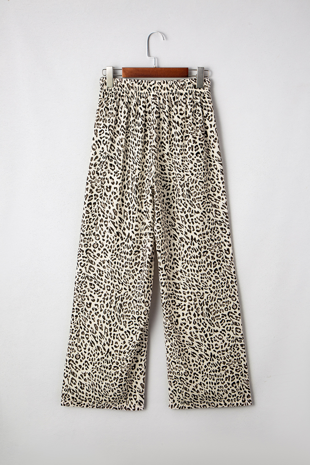 Brown Leopard Drawstring Elastic Waistband Loose Pants - loveforevers