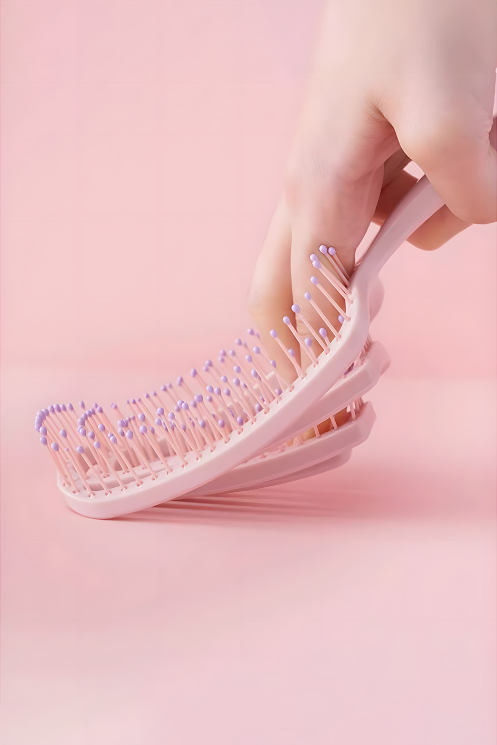 Gossamer Pink ABS Fluffy Hair Volume Comb - loveforevers