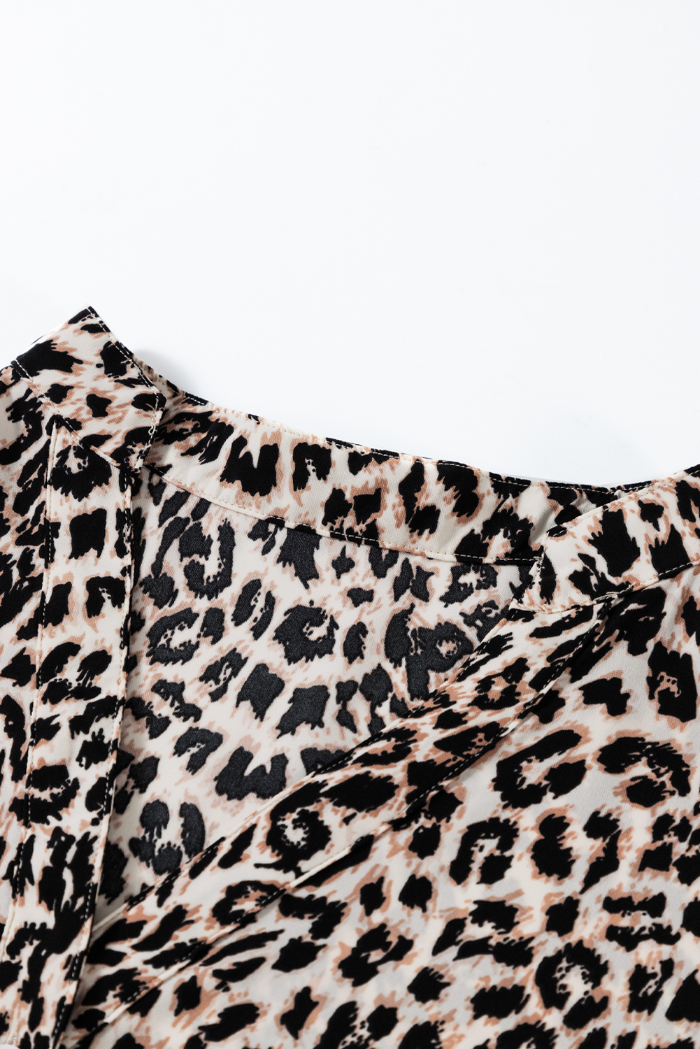 Apricot Leopard Print Tiered Wide Sleeve Maxi Dress - loveforevers
