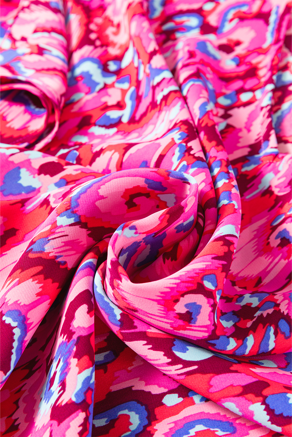 Pink Abstract Print V Neck Half Sleeve Loose Fit Tunic Blouse - loveforevers