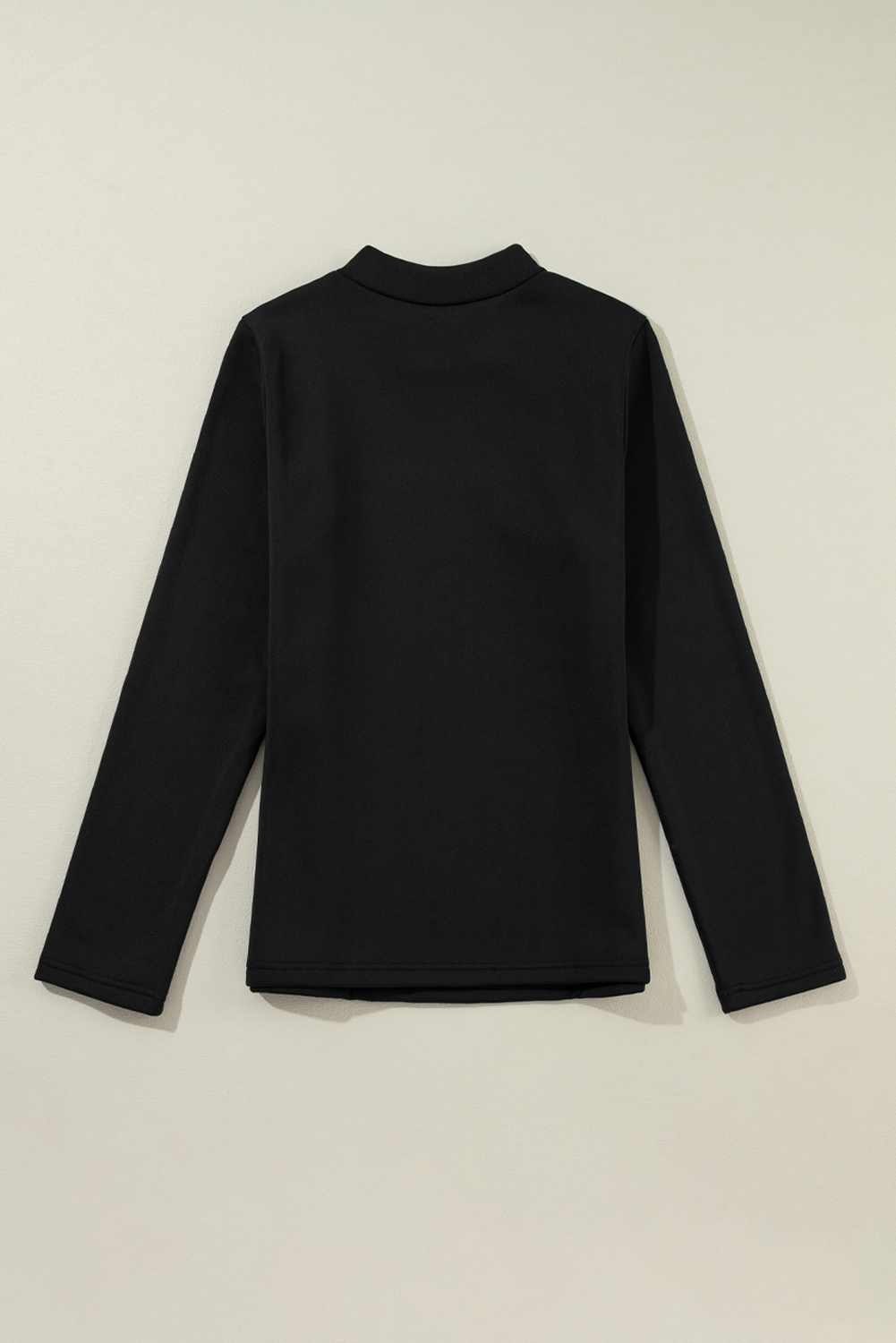 Black Mock Neck Thermal Lined Long Sleeve Tee - loveforevers