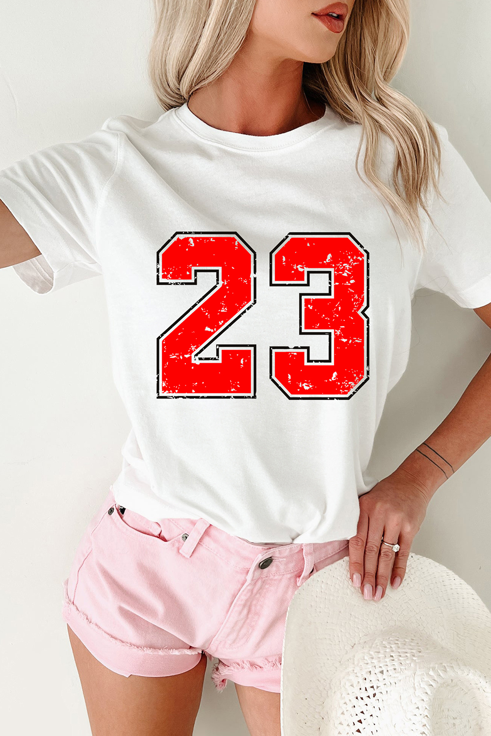 White Number 23 Cracking Print Casual T Shirt - loveforevers