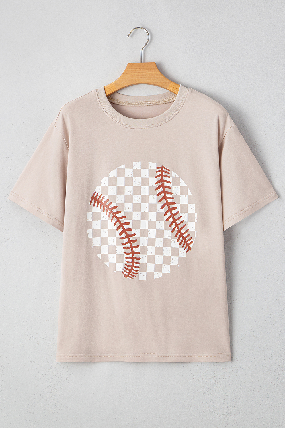 Jet Stream Checkered Baseball Graphic Tee - loveforevers