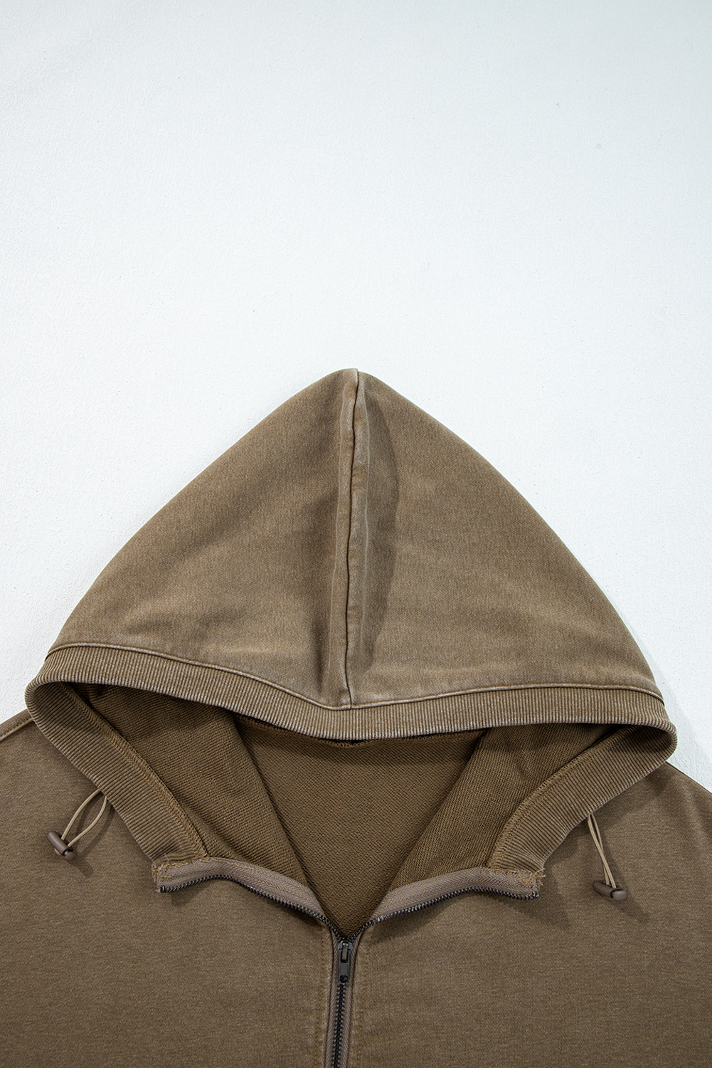 Canton Half Zip Kangaroo Pocket Mineral Wash Baggy Hoodie - loveforevers