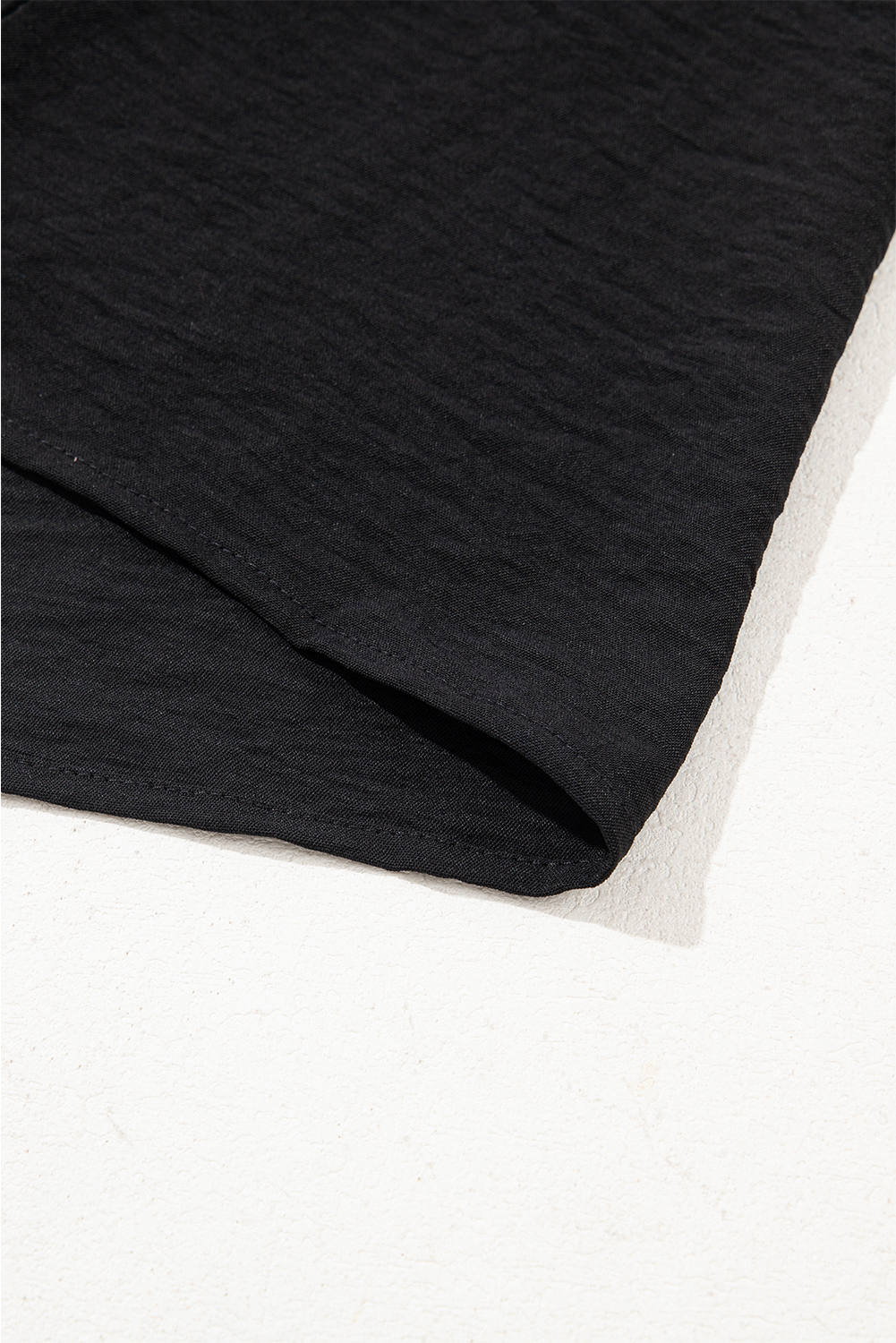 Black Flounce Sleeve Pleated Textured Blouse - loveforevers