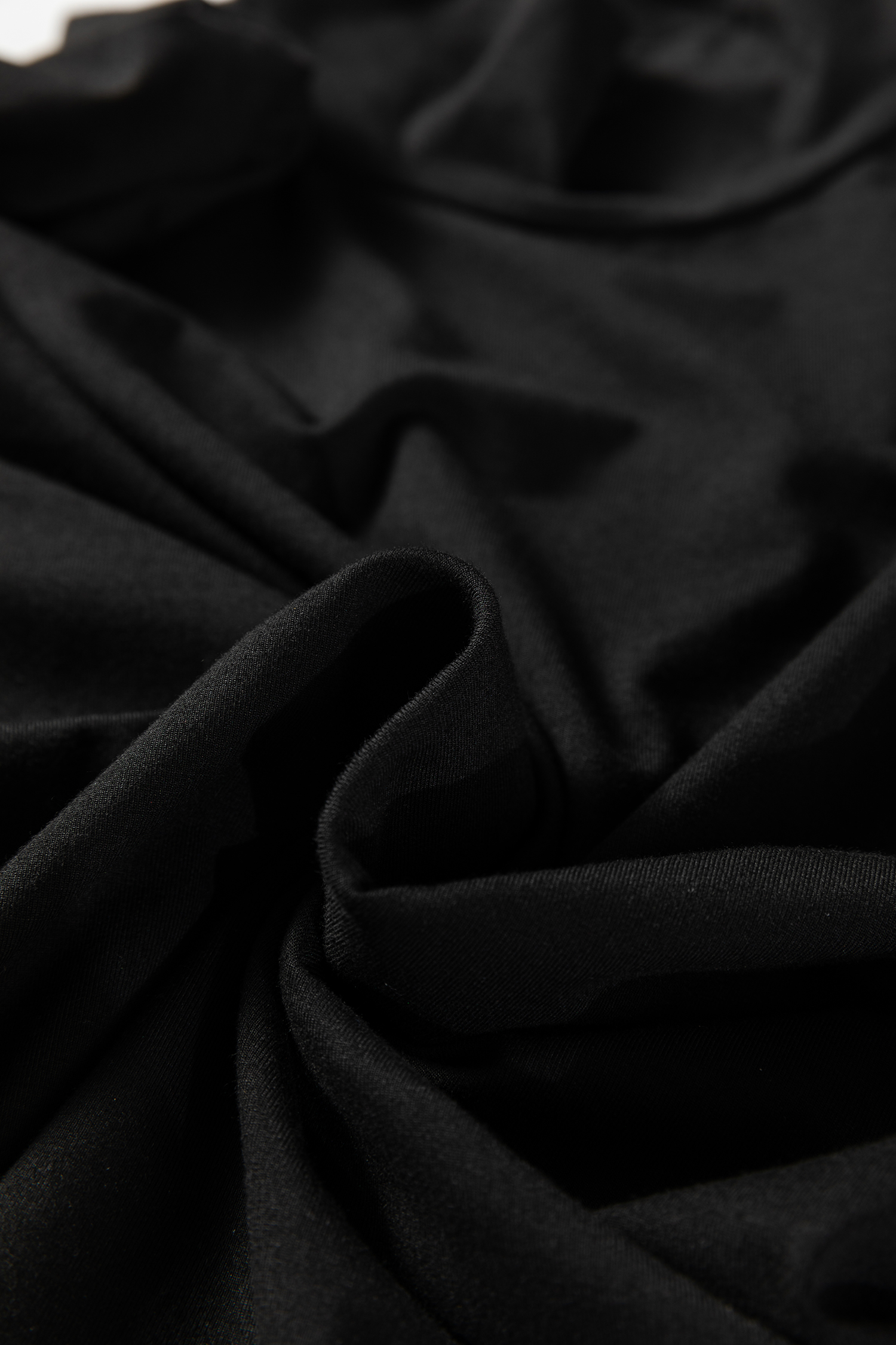 Black Slim Fit High Neck Long Sleeve Basic Top - loveforevers