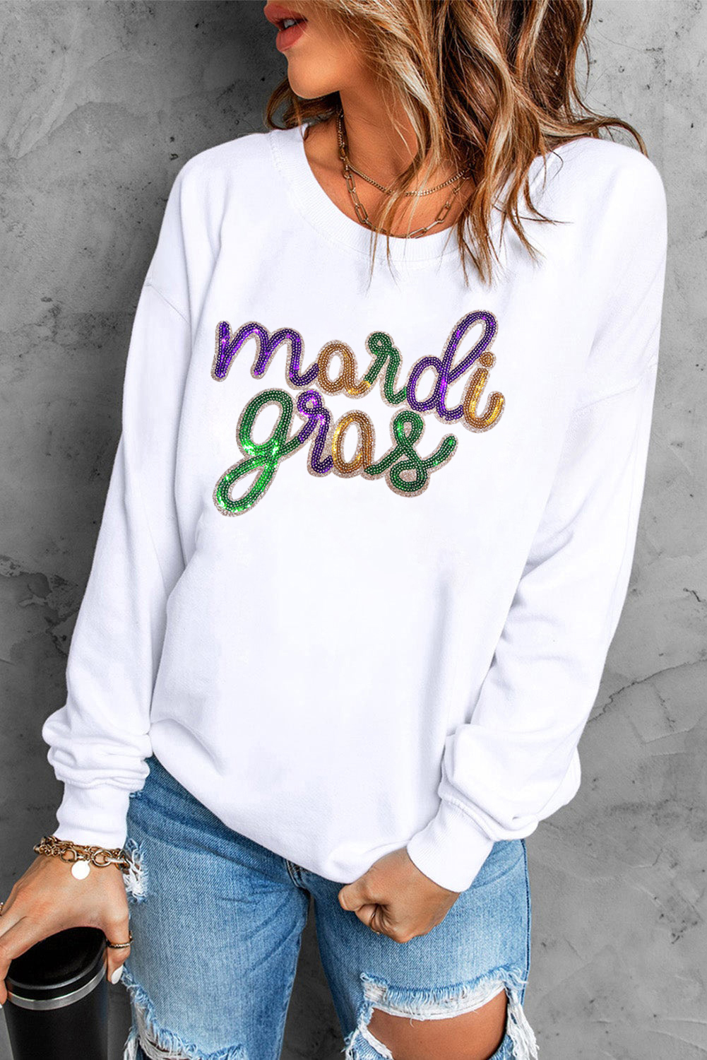 Wisteria Sequin mardi gras Graphic T Shirt - loveforevers