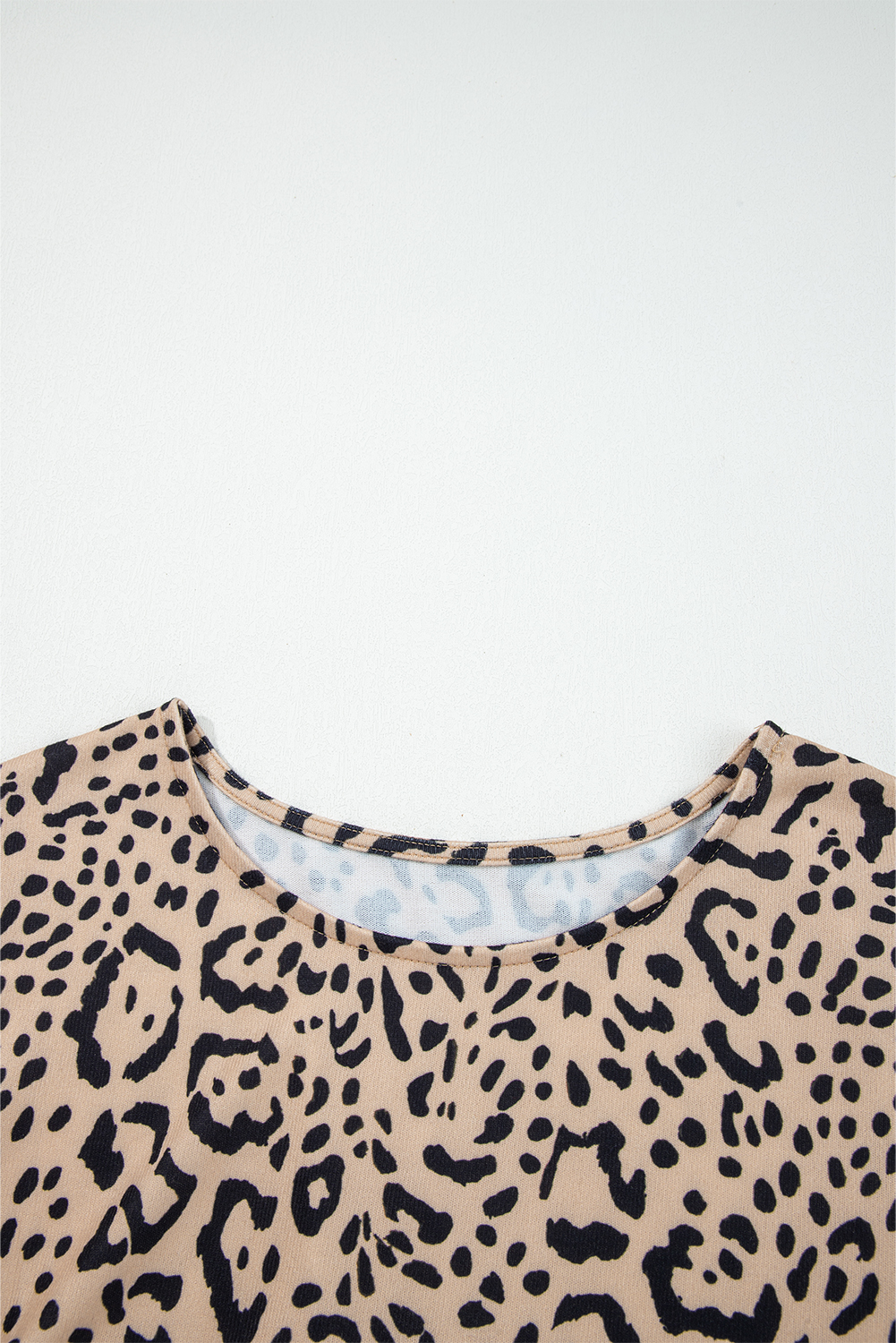 Khaki Leopard Print Long Batwing Sleeve Loose Top - loveforevers