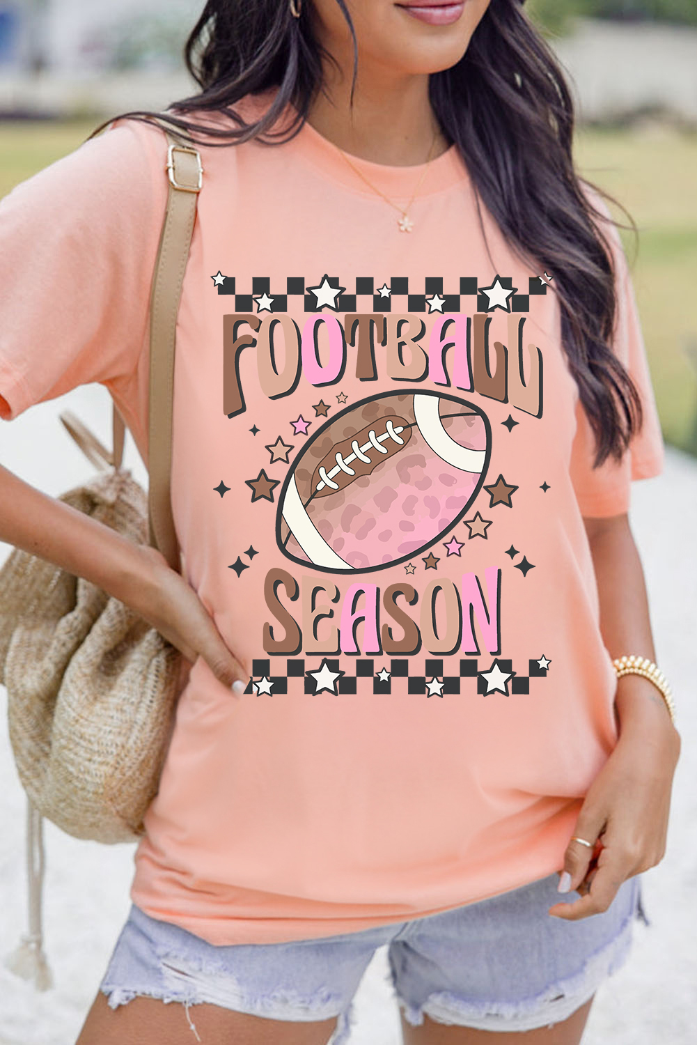 Pink FOOTBALL SEASON Graphic Game Day T Shirt - loveforevers