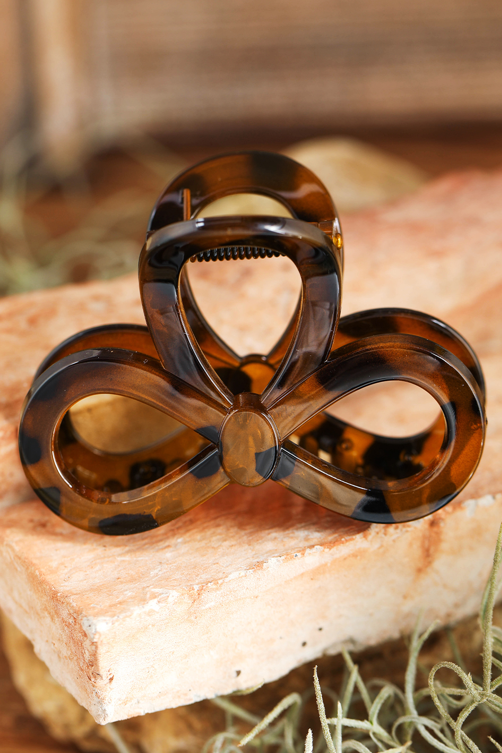 Chestnut Leopard Print Hollow Out Hair Claw Clip - loveforevers
