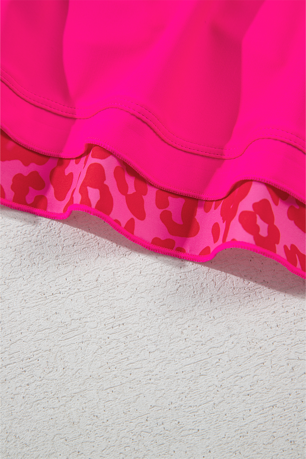 Rose Leopard Drawstring Side Tankini 2pcs Swimsuit - loveforevers