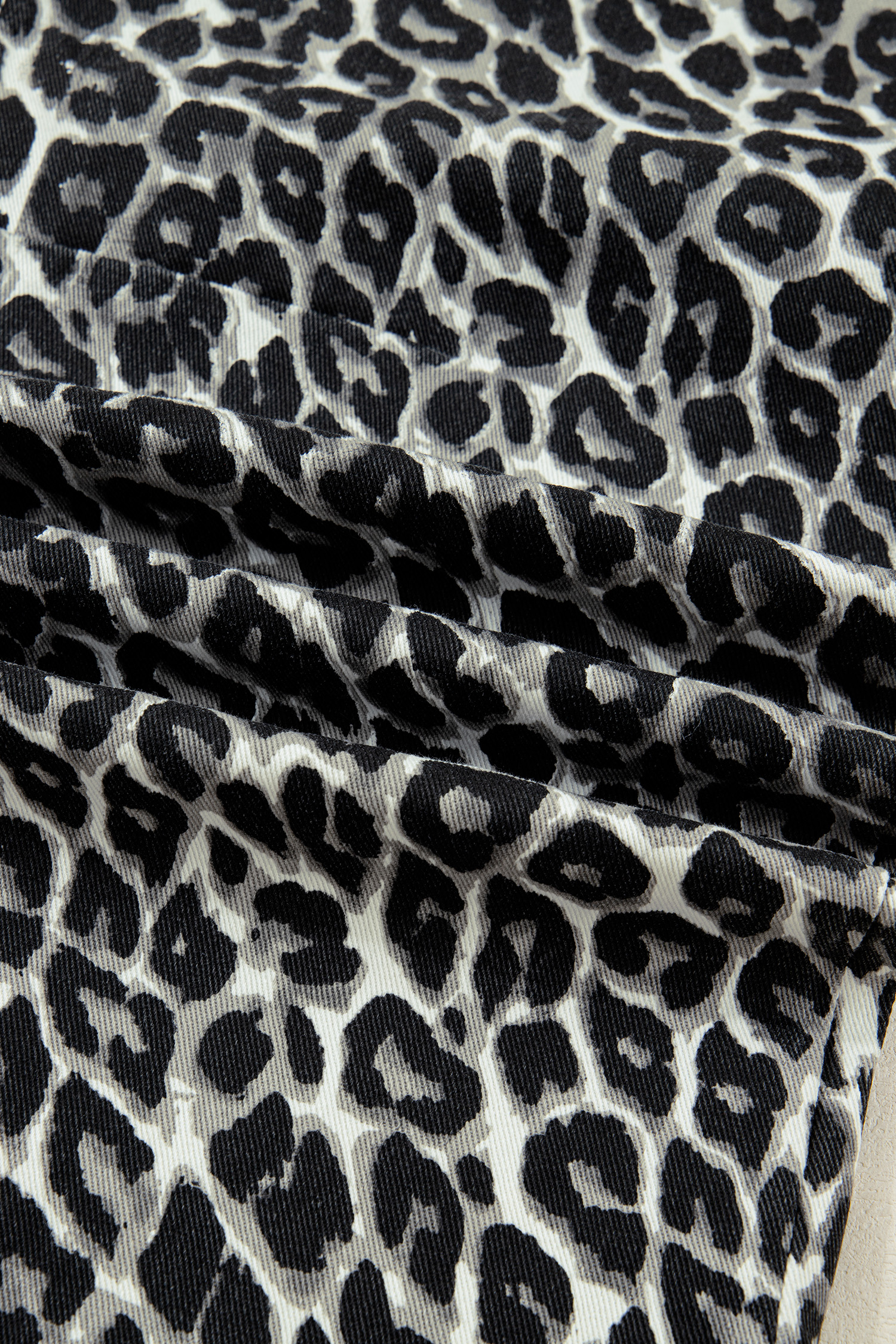 Black Leopard Print Barrel Jeans - loveforevers