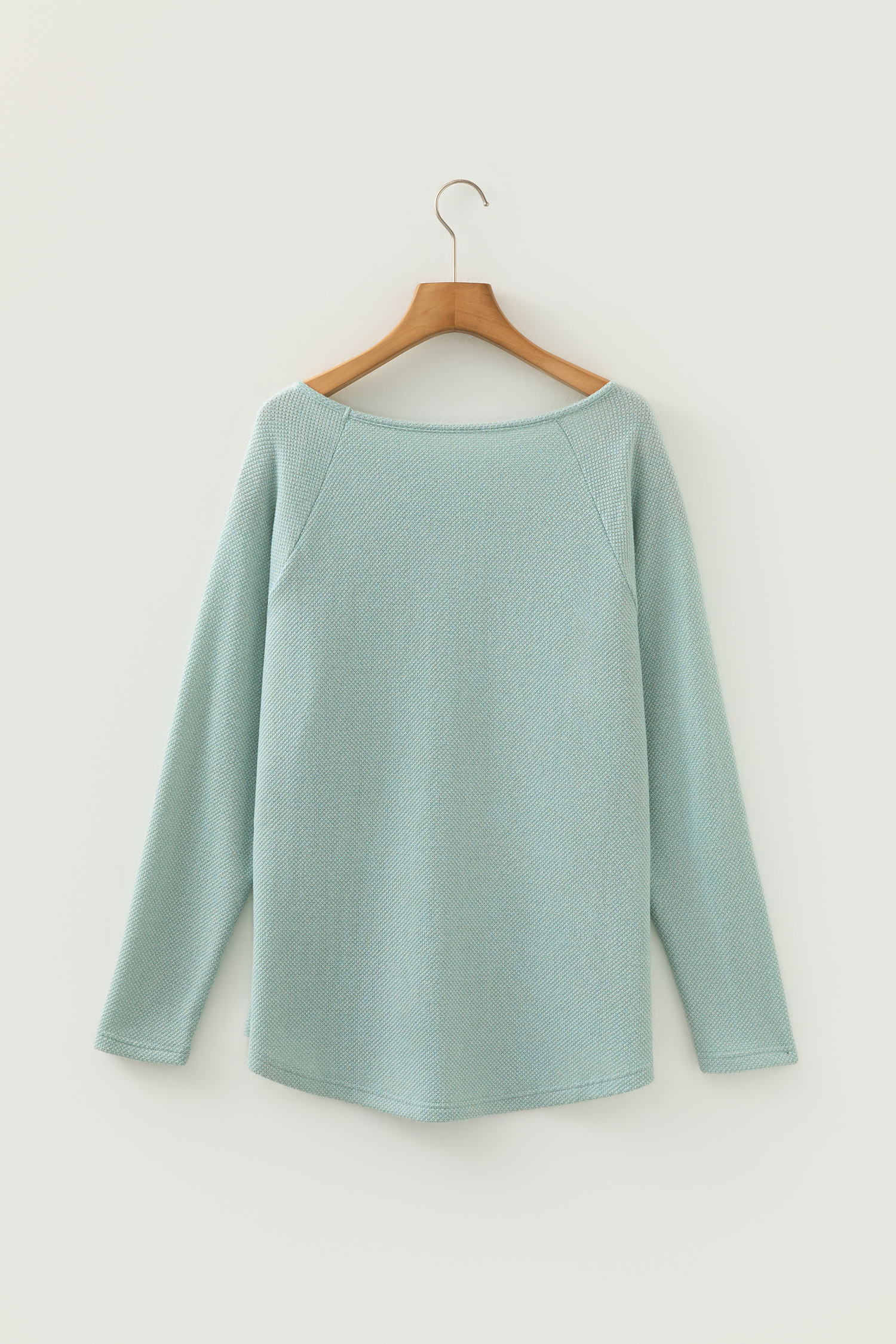 Moonlight Jade Textured Raglan Sleeve Knit Loose Top - loveforevers