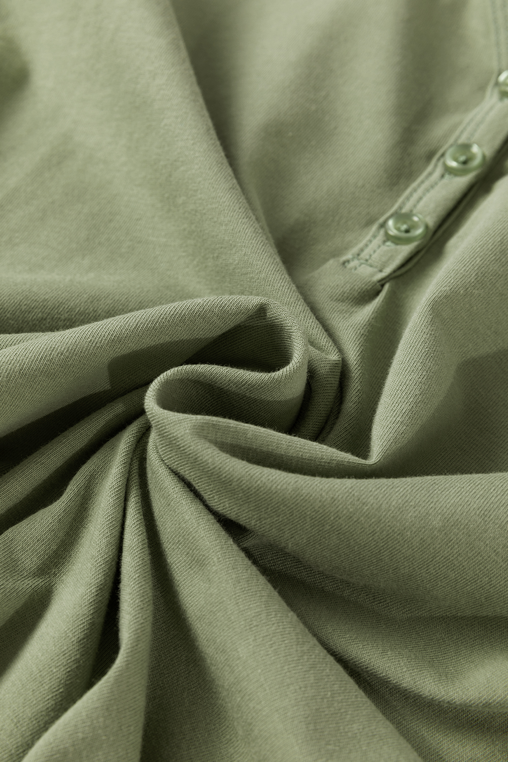 Pale Khaki Long Sleeve Buttons V Neck Slim Fit Top - loveforevers