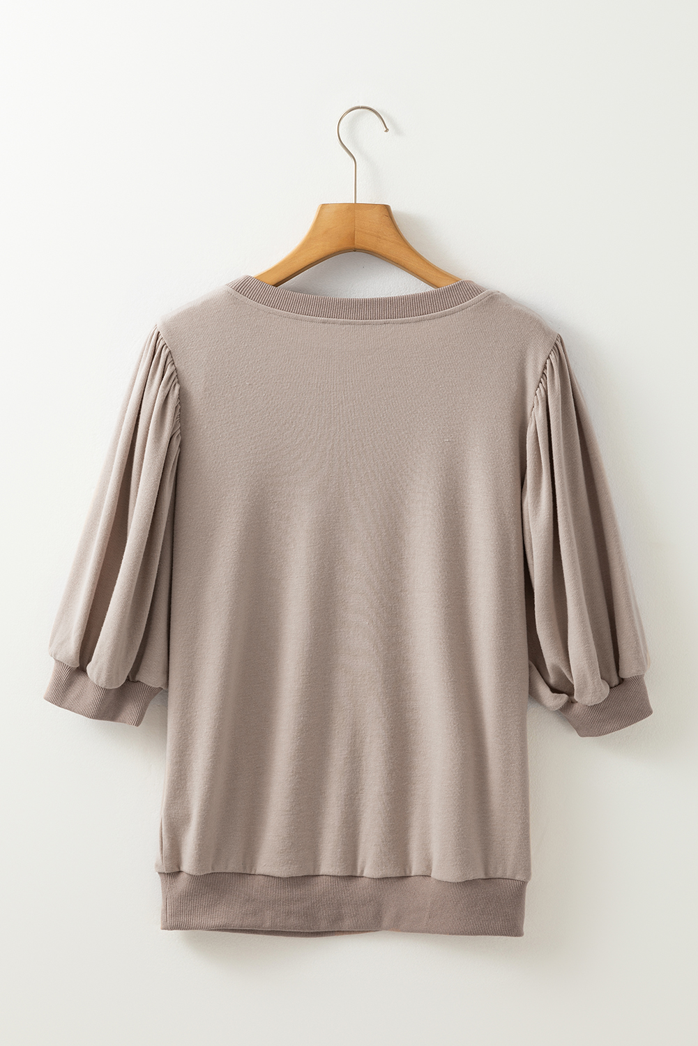 Goat Half Lantern Sleeve Solid Colour Pullover Top - loveforevers