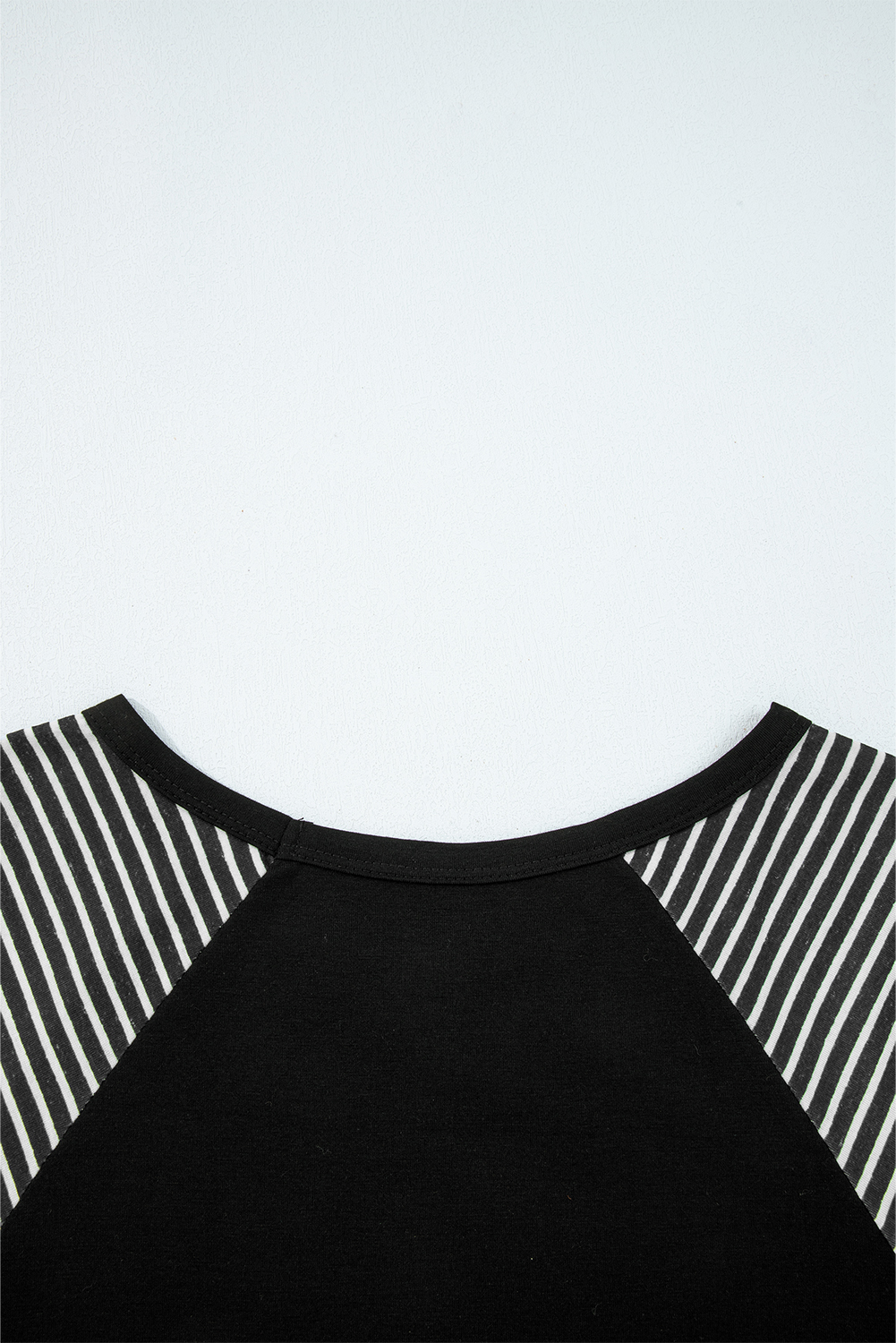 Tillandsia Purple Contrast Print Striped Raglan Long Sleeve Loose Top - loveforevers