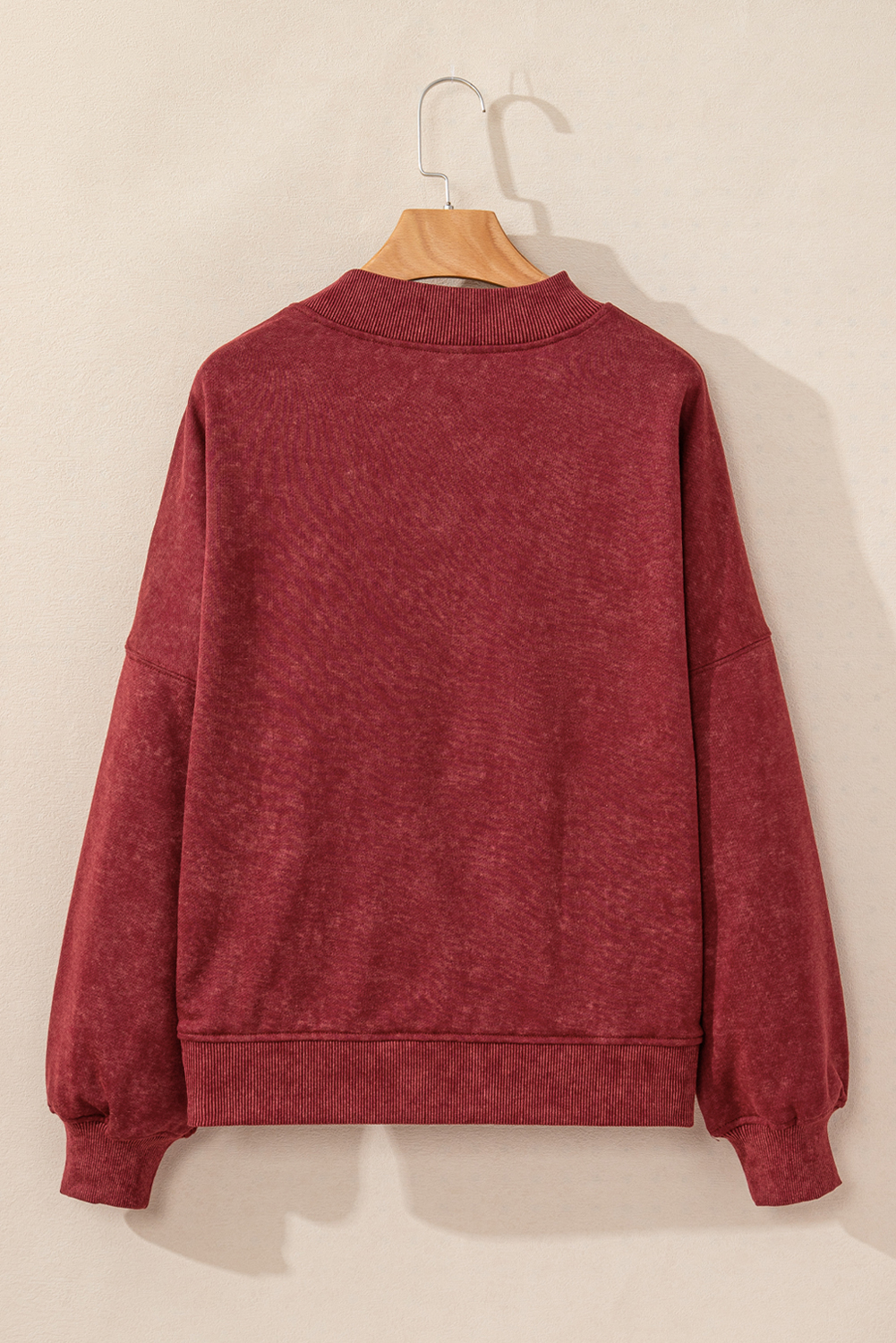 Brown Drop Shoulder Crew Neck Pullover Sweatshirt - loveforevers